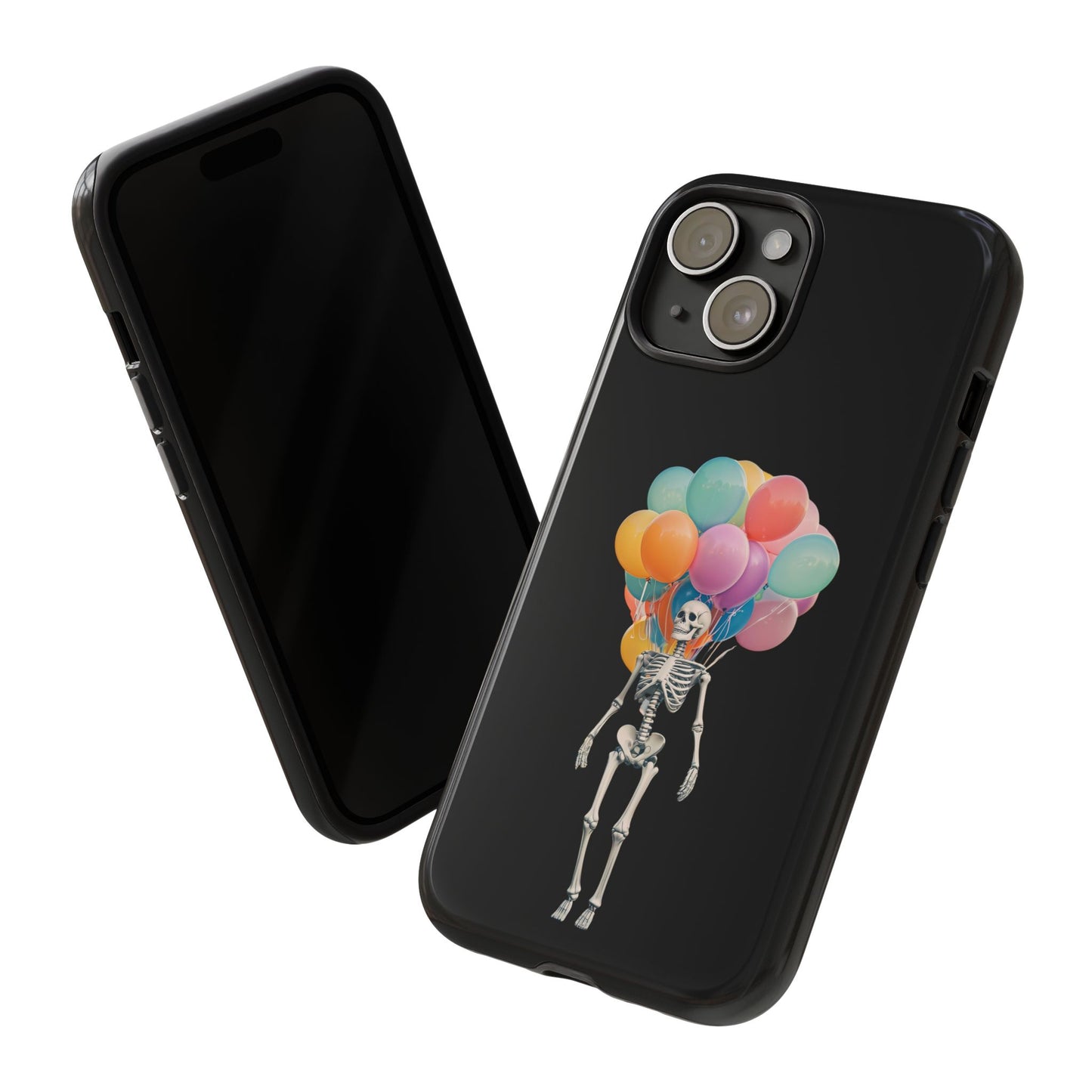 Skeleton Balloon Phone Case, Fun Halloween Gift, Unique Skeleton Design, Cute Phone Cover, Spooky Decor