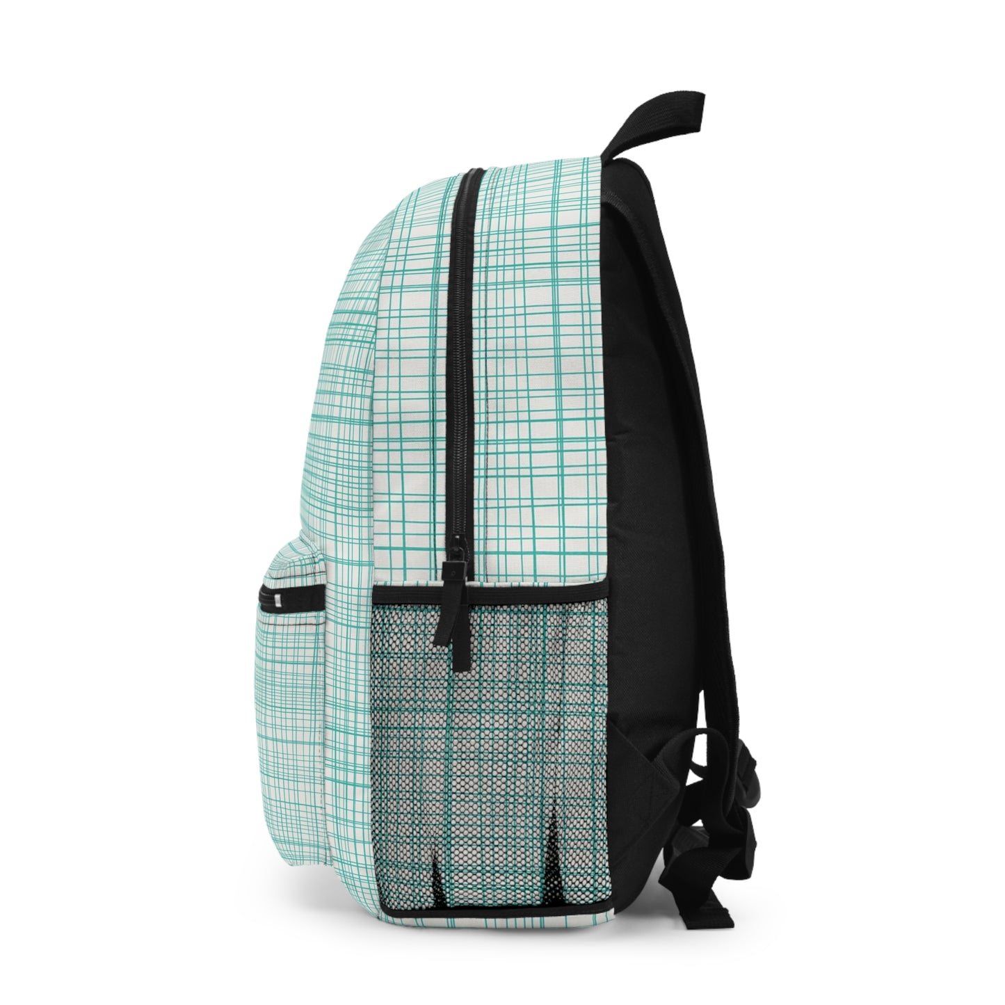 Mint Plaid Backpack | Stylish Rucksack for School, Travel, Kids, Teens, Everyday Use
