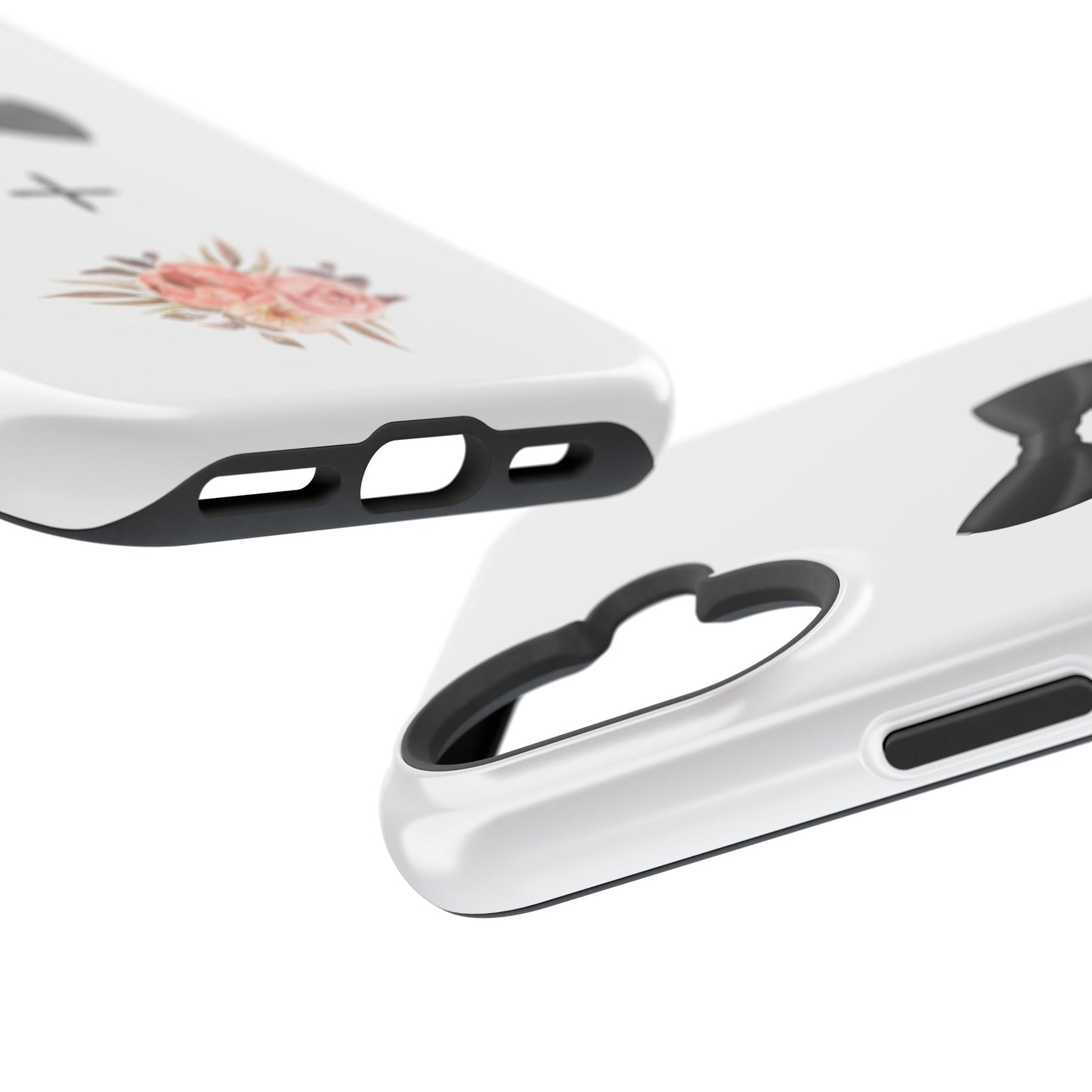 Floral Bow Tie Magnetic Tough Case - Elegant Phone Protection