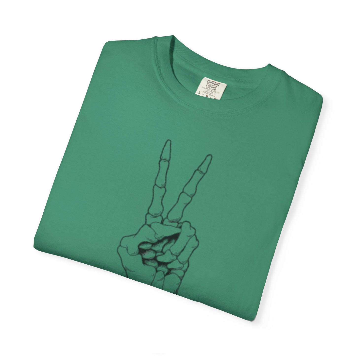 Peace To Death Unisex Garment-Dyed T-Shirt, Soft Graphic Tee for Casual Wear, Perfect for Earth Day, Music Festivals, and Relaxed Outings