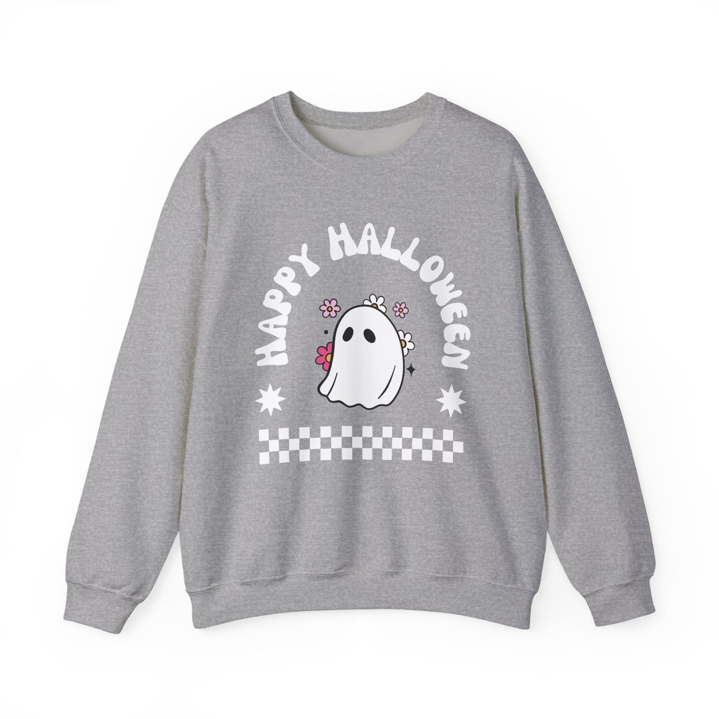Halloween Ghost Sweatshirt, Cozy Unisex Crewneck, Fall Apparel, Spooky Season Top, Halloween Gift, Festival Clothing