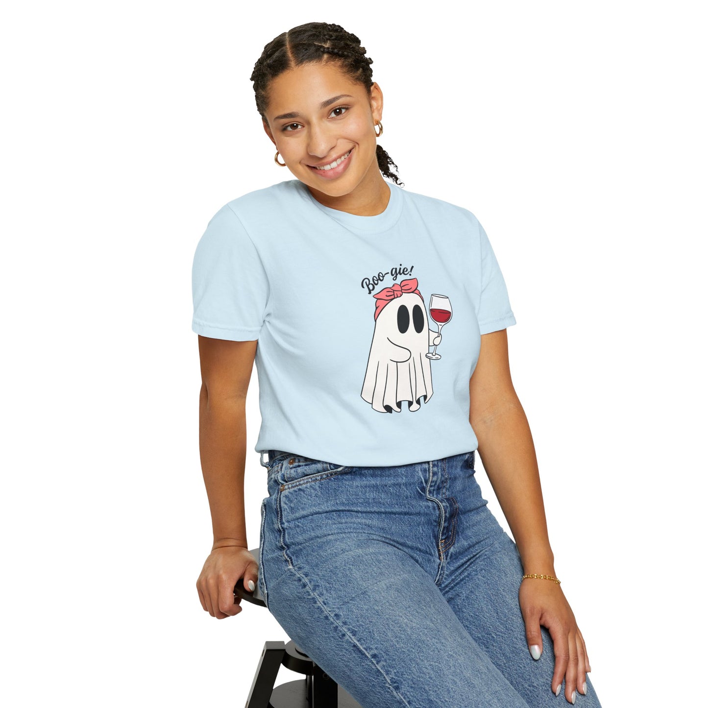 Ghostie Wine T-Shirt | Fun Unisex Tee for Halloween Parties, Casual Wear, Gifts for Wine Lovers, Spooky Celebrations, Cozy Weather