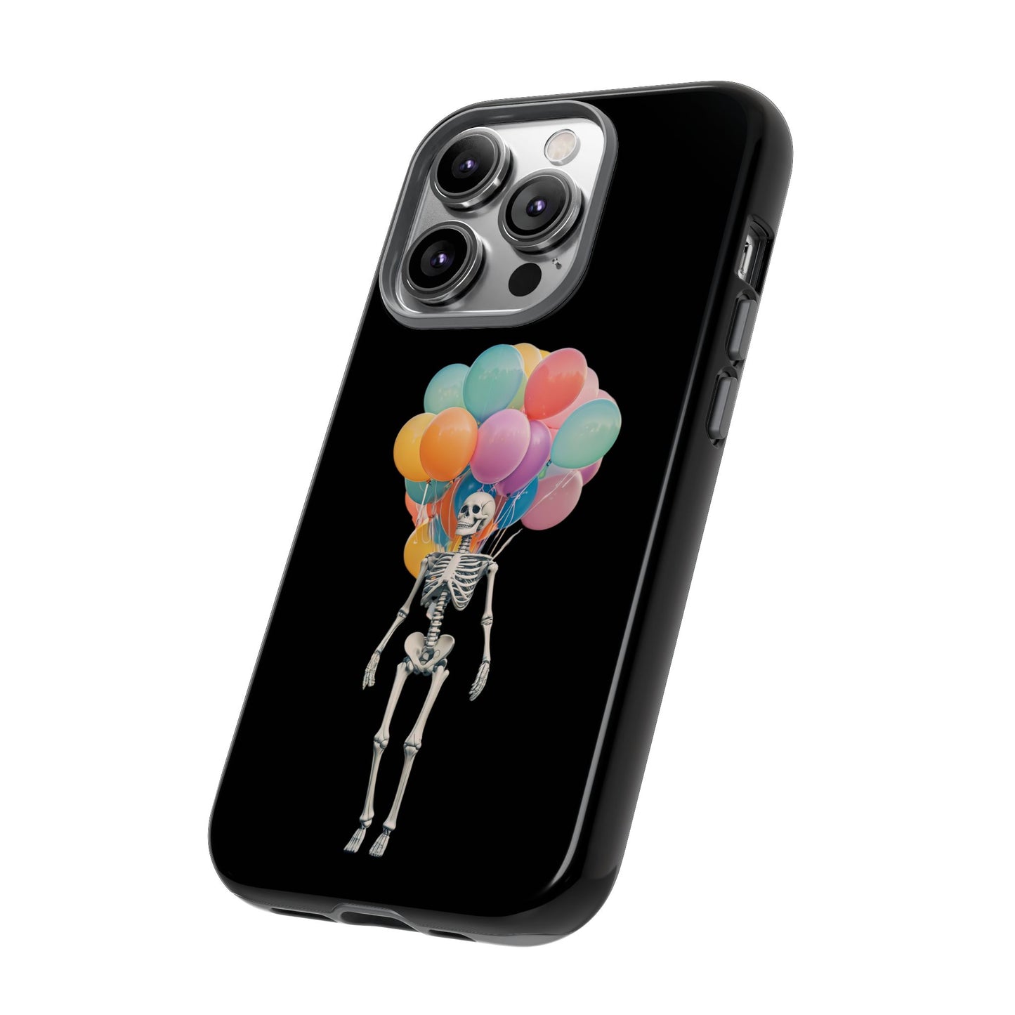 Skeleton Balloon Phone Case, Fun Halloween Gift, Unique Skeleton Design, Cute Phone Cover, Spooky Decor