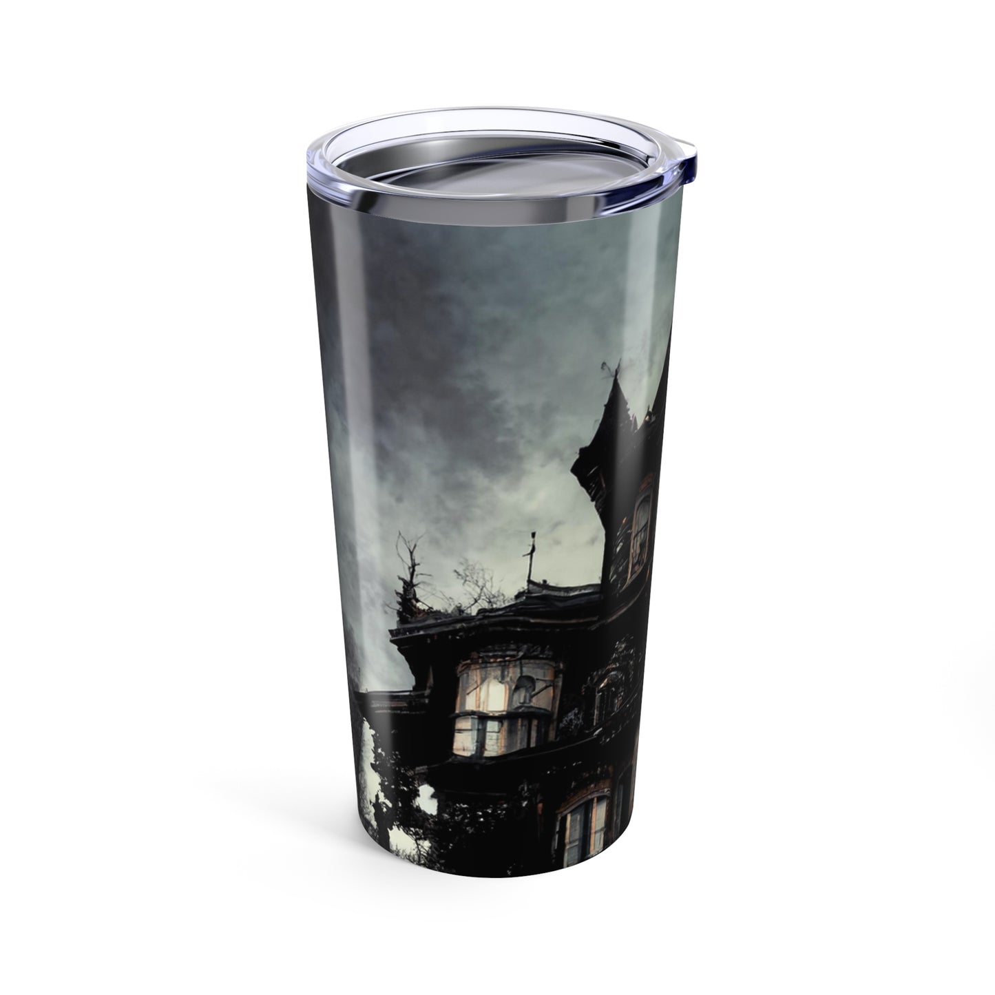 Mysterious Mansion Tumbler | 20oz Travel Mug | Gothic Art, Halloween Drinkware, Spooky Gift, Home Decor