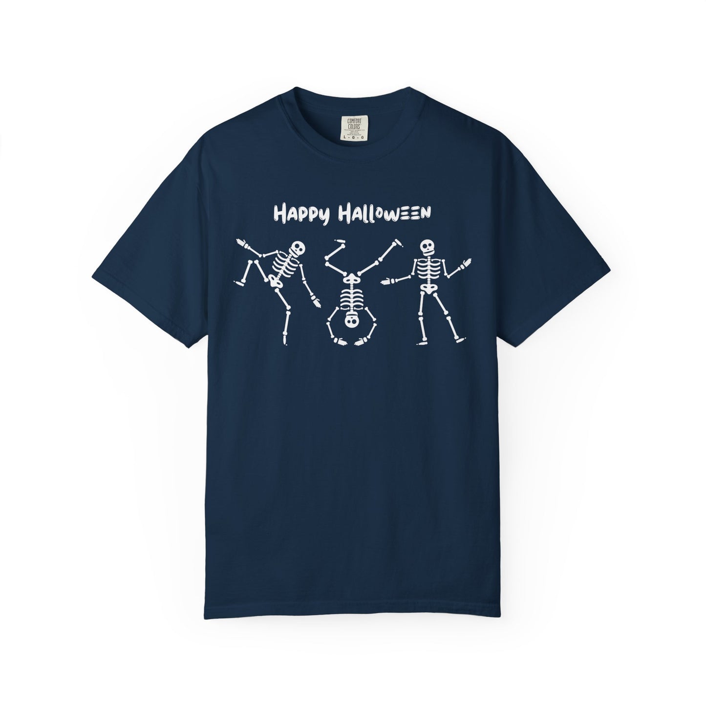 Happy Halloween Skeleton T-shirt, Unisex Halloween Tee, Spooky Season Shirt, Fall Festivity T-shirt, Fun Halloween Apparel