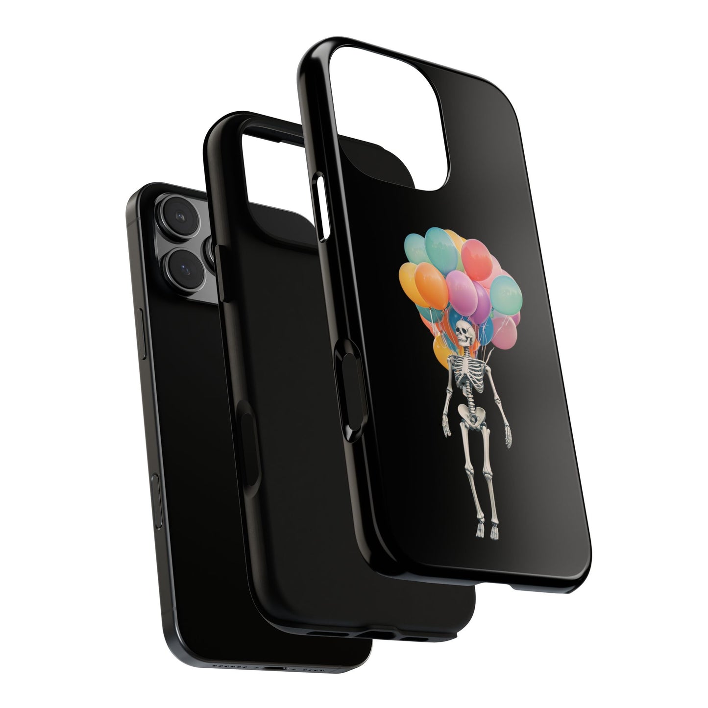 Skeleton Balloon Phone Case, Fun Halloween Gift, Unique Skeleton Design, Cute Phone Cover, Spooky Decor