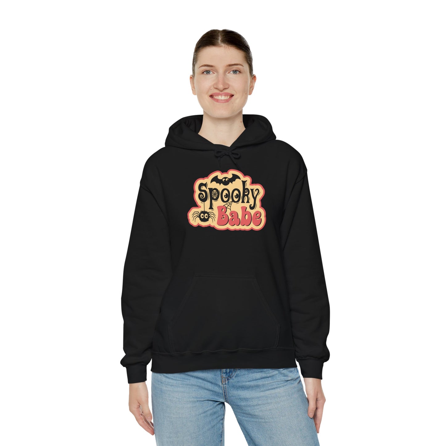 Spooky Babe Hoodie - Perfect for Halloween, Unisex Sweatshirt, Cozy Fall Wear, October Festivities, Cute Ghost Design
