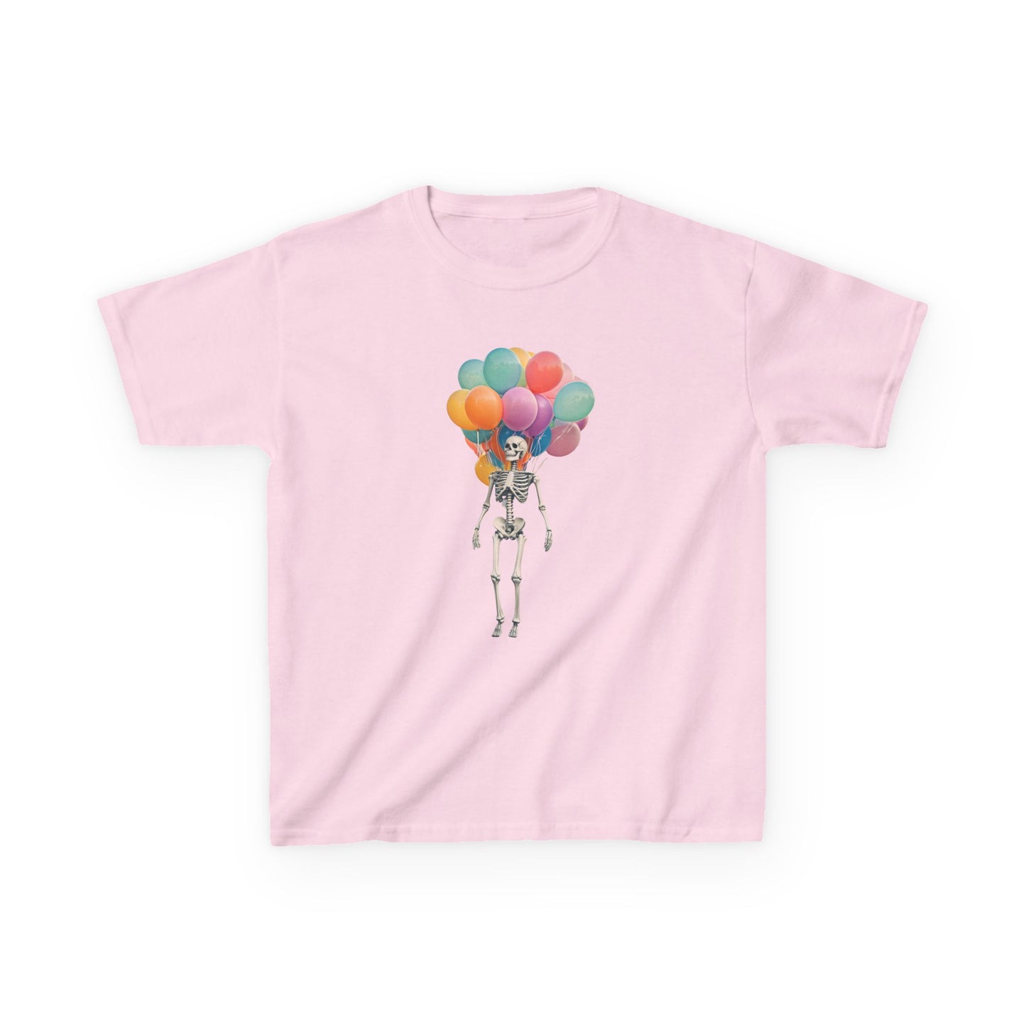 Kids Skeleton Balloon Tee - Fun Halloween Shirt, Birthday Gift, Unique Kids Tee, Playful Cotton Shirt, Holiday Apparel, Cute Skeleton Design