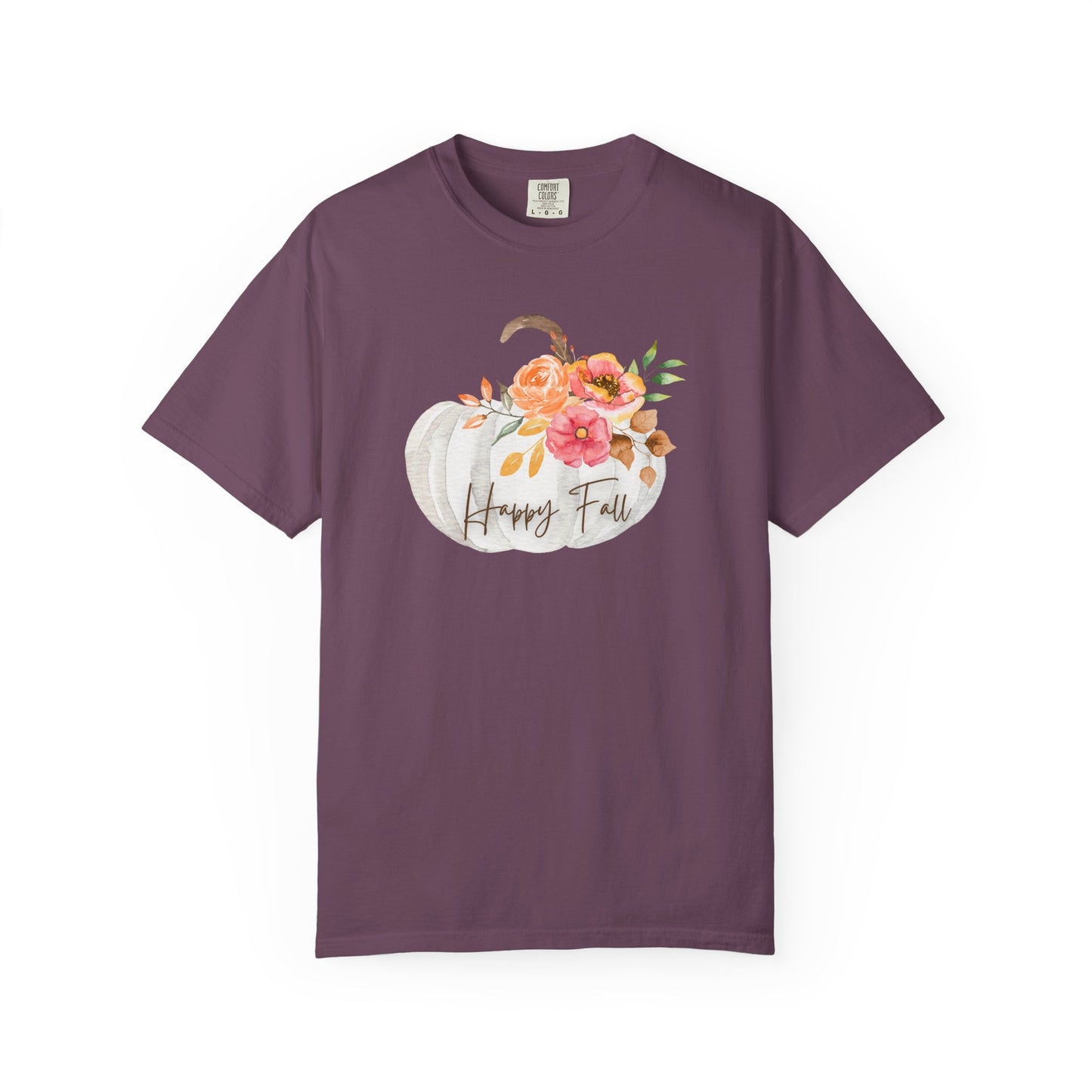 Happy Fall Pumpkin T-Shirt | Unisex Garment-Dyed Tee for Autumn, Thanksgiving, Fall Fashion, Pumpkin Lovers, Seasonal Style