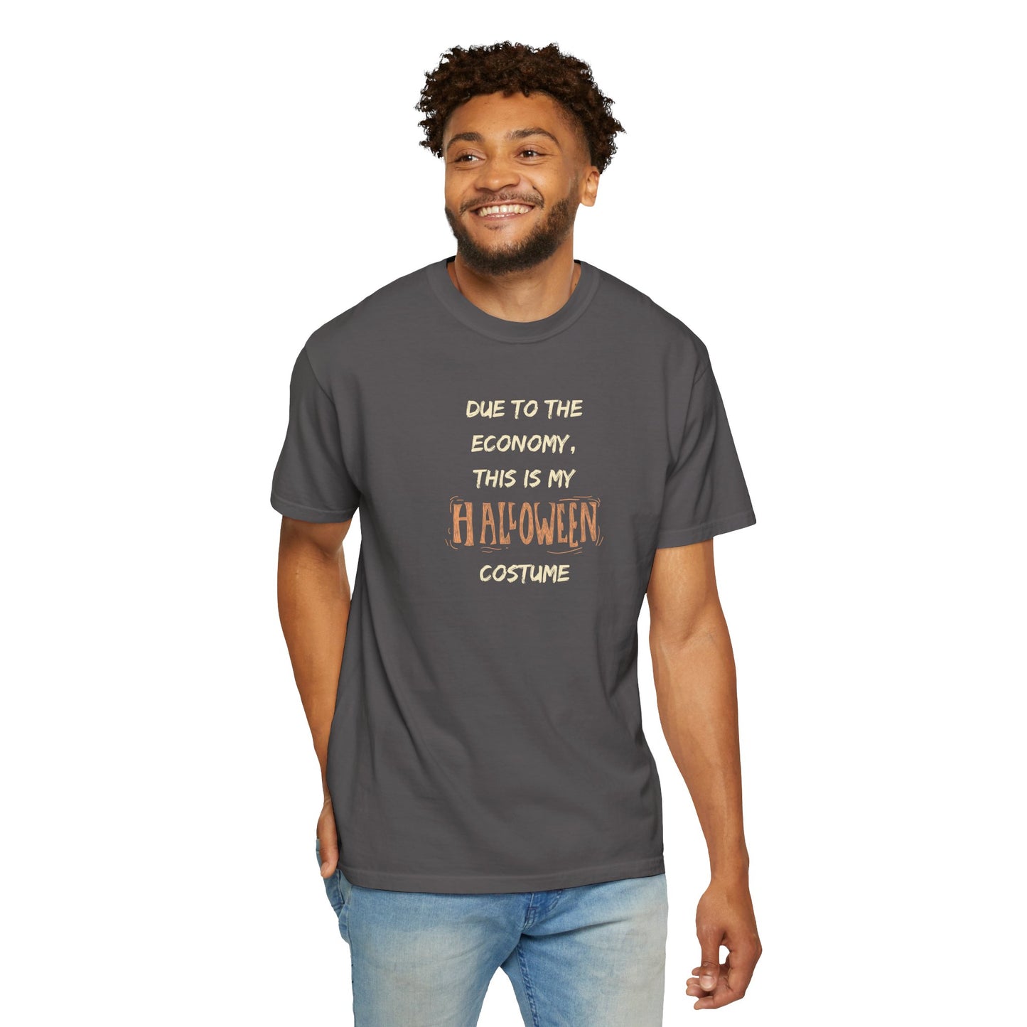 Humorous Halloween T-Shirt, Funny Costume Tee, Unisex Garment-Dyed Shirt, Casual Halloween Apparel, Gift for Halloween Celebrations