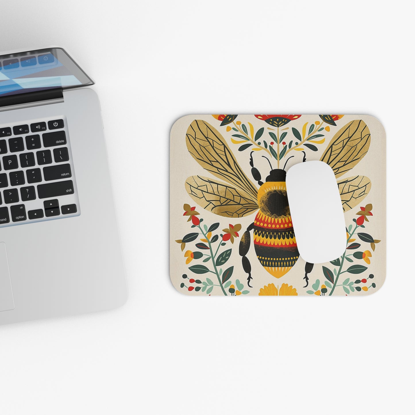 Bee-Themed Decorative Mouse Pad - Nature-Inspired Office Decor for Gardening Lovers