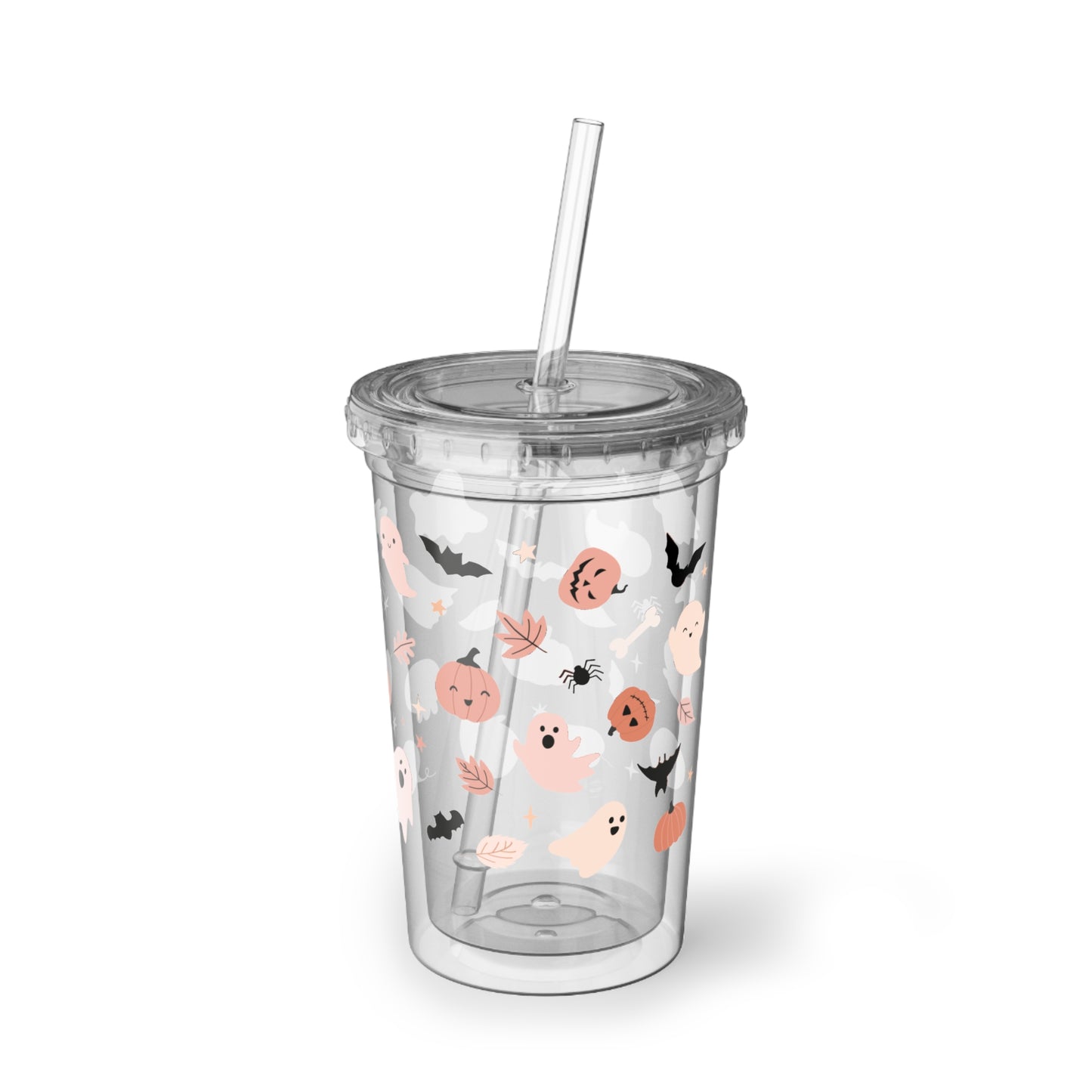 Halloween Ghost Acrylic Cup, Spooky Drinkware, Fall Beverage Tumbler, Cute Halloween Gifts, Reusable Travel Cup
