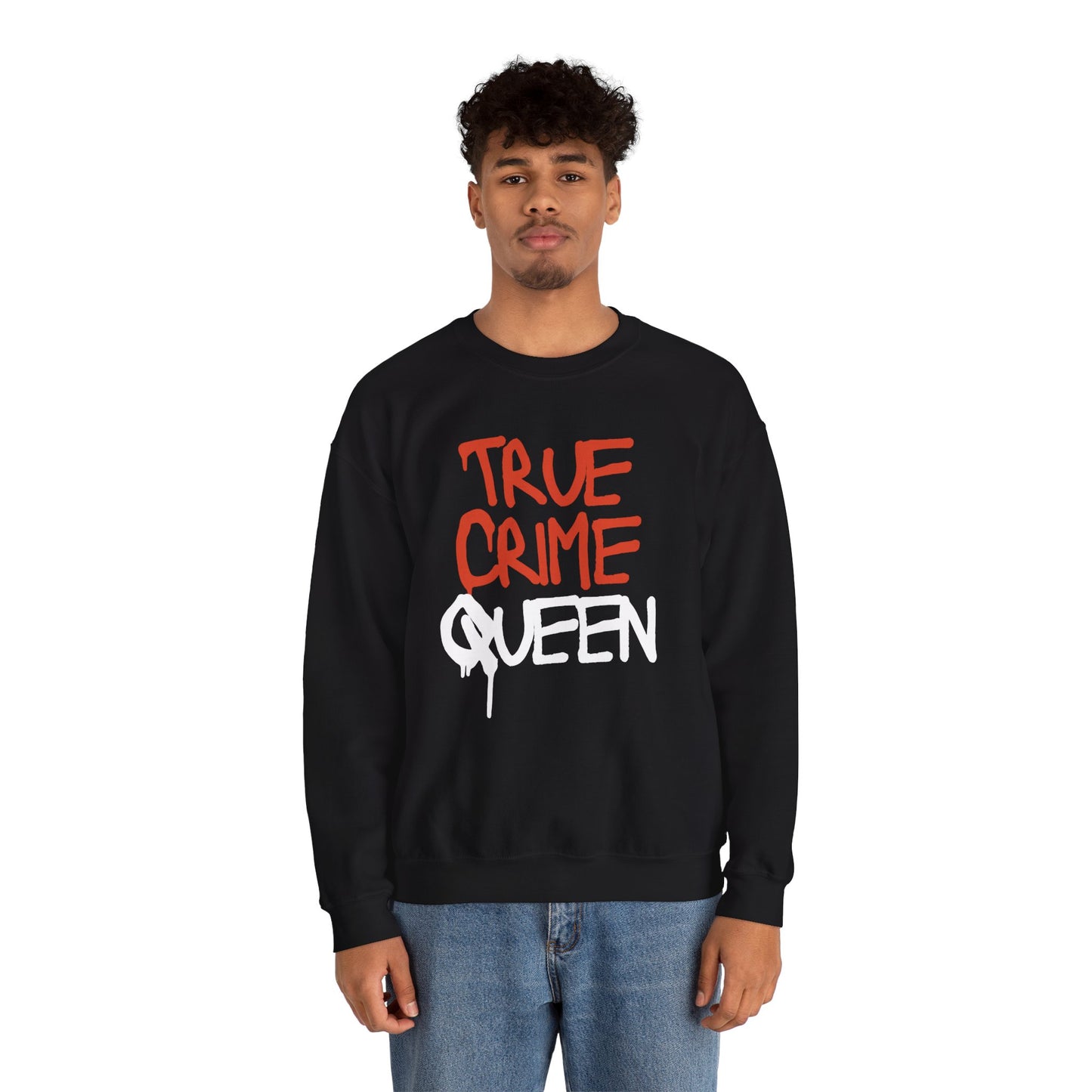 True Crime Queen Sweatshirt - Cozy Unisex Crewneck for True Crime Lovers, Comfortable Gift, Fall Fashion, Halloween Apparel