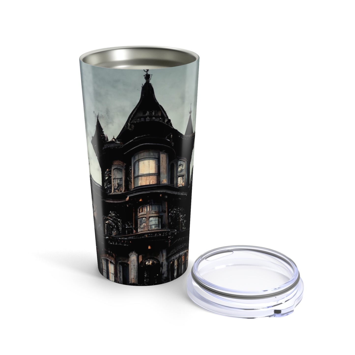 Mysterious Mansion Tumbler | 20oz Travel Mug | Gothic Art, Halloween Drinkware, Spooky Gift, Home Decor