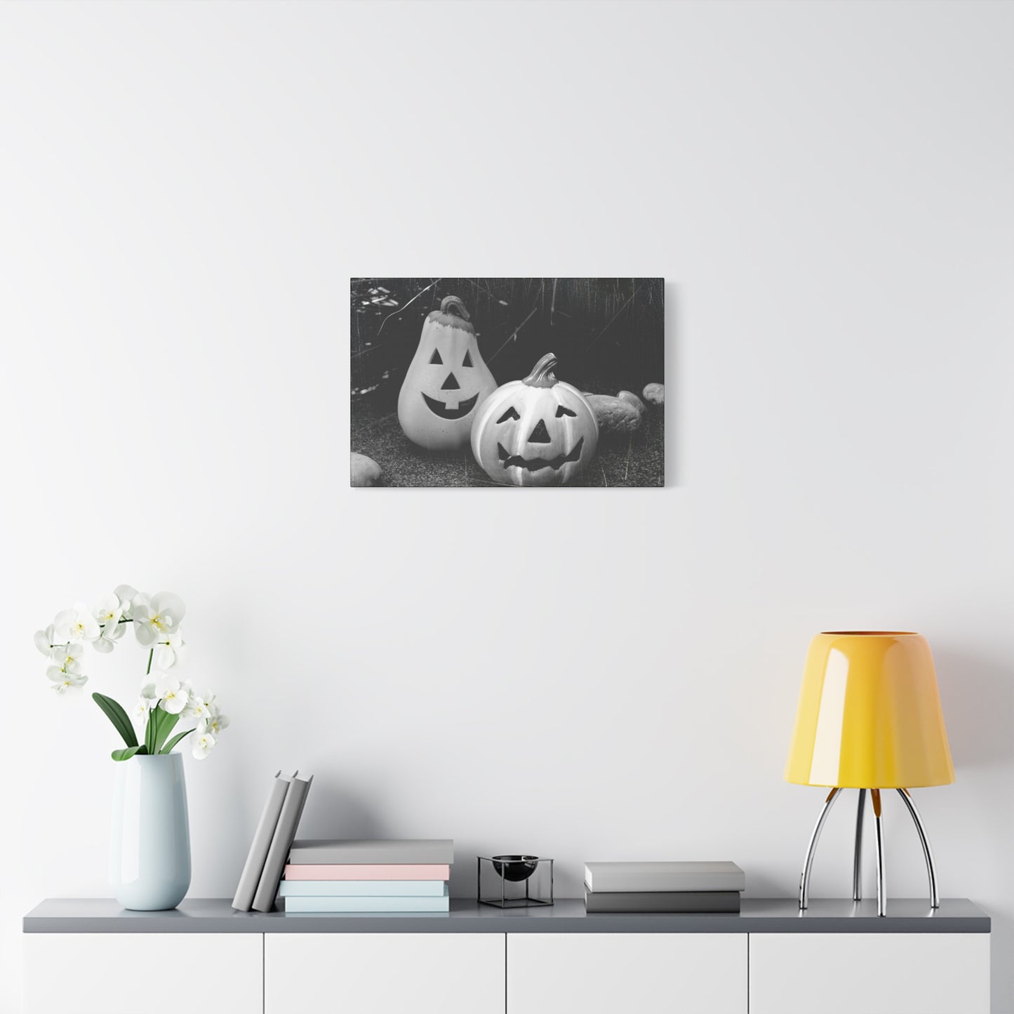 Halloween Pumpkin Canvas Wall Art, Spooky Home Decor, Fall Decoration, Autumn Art, Halloween Gift