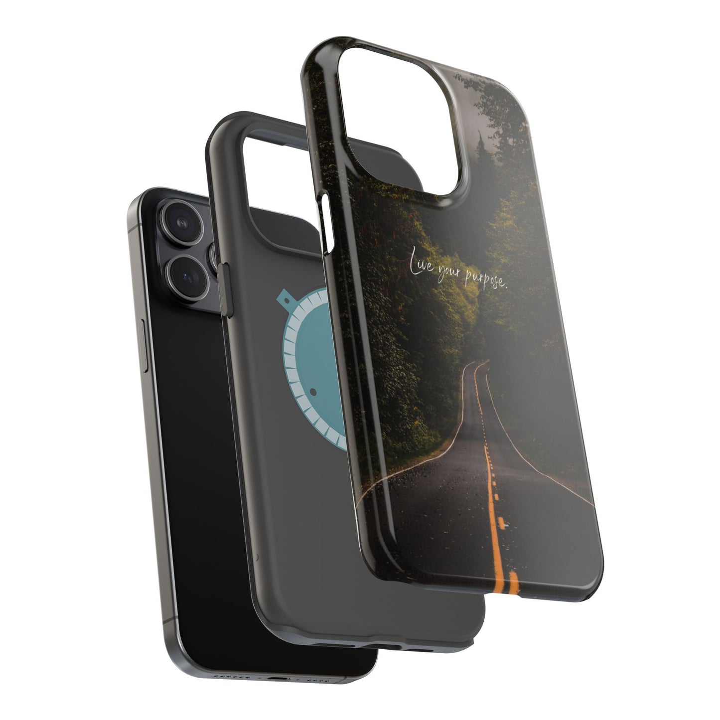 Inspirational Magnetic Tough Case - 'Live Your Purpose' Nature Design for iPhone