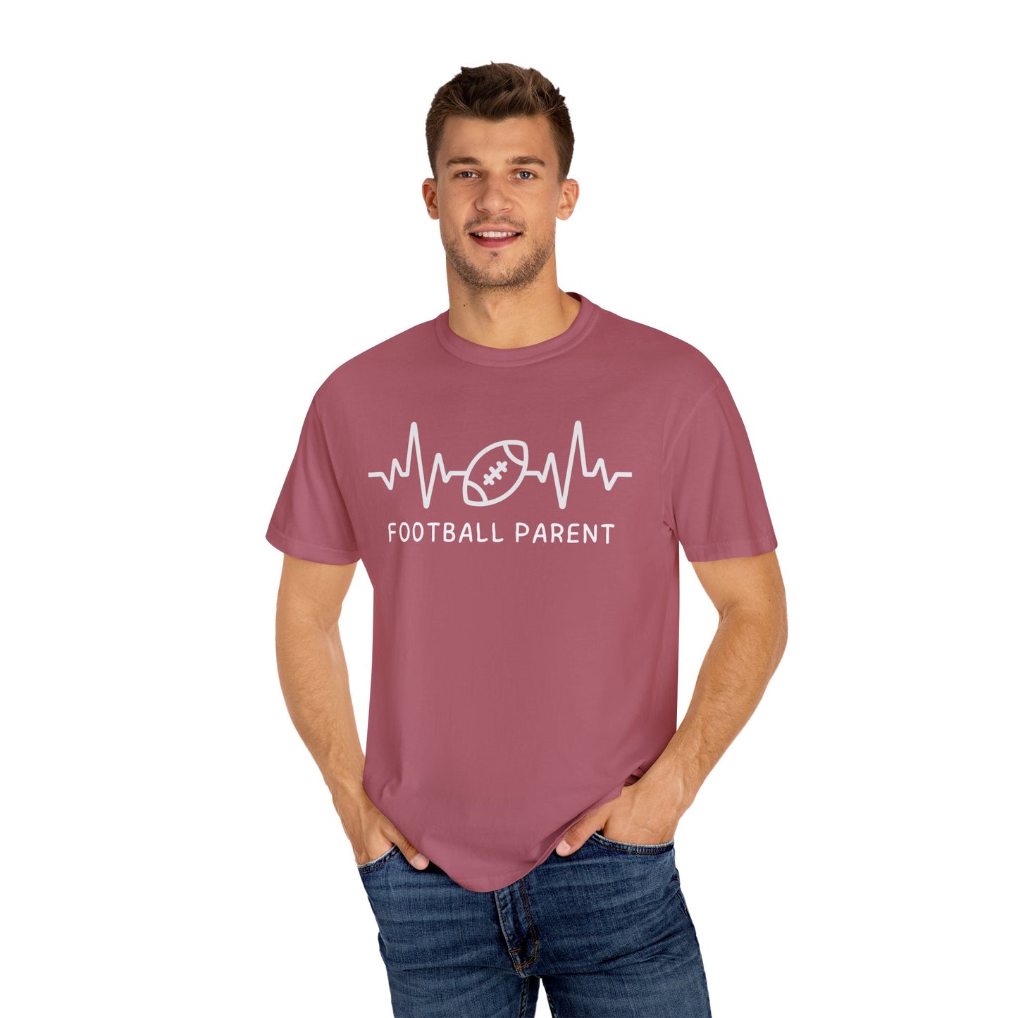Football Parent T-Shirt - Unisex Garment-Dyed Tee, Perfect for Game Day, Father's Day, Family Gatherings, Sports Fans, Casual Wear