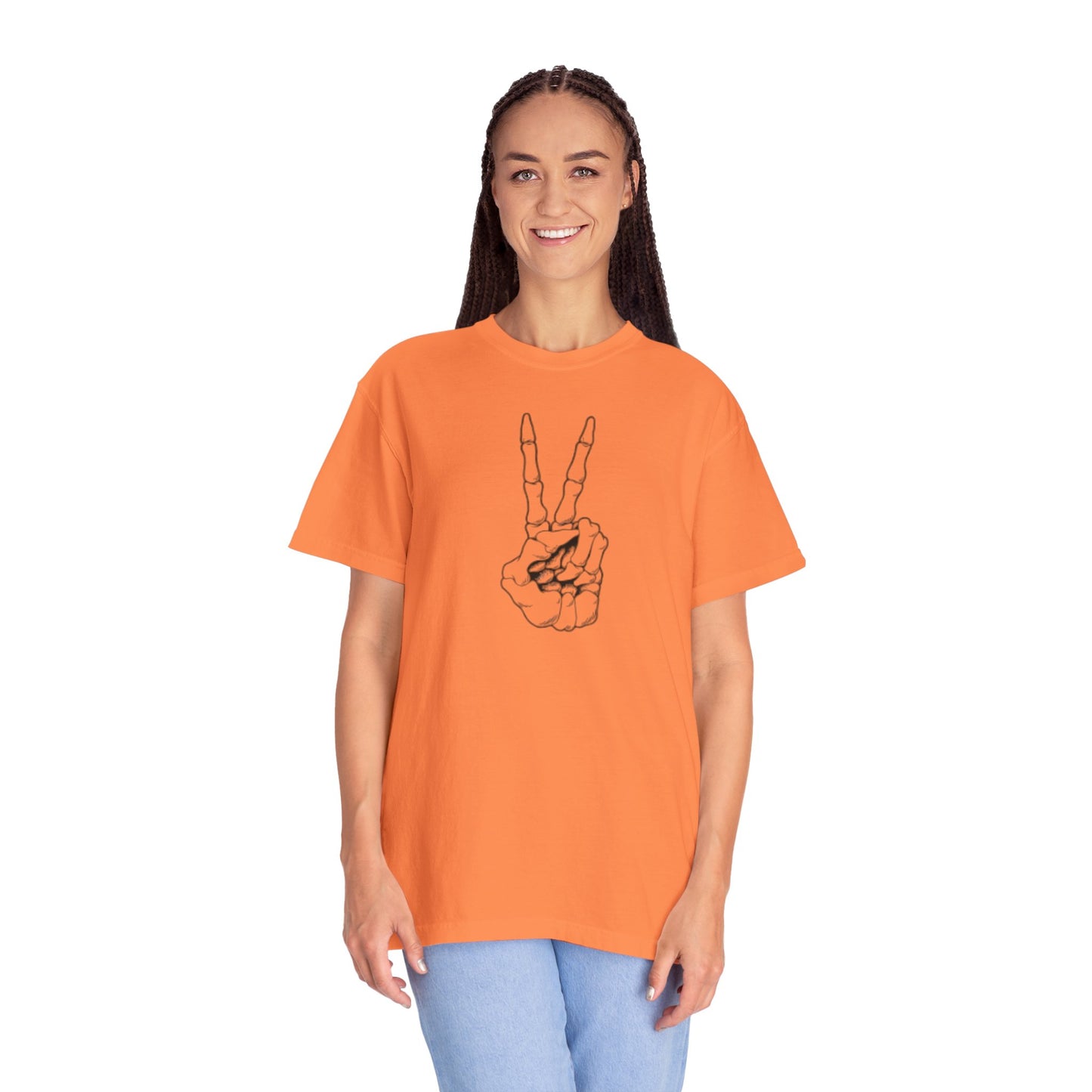 Peace To Death Unisex Garment-Dyed T-Shirt, Soft Graphic Tee for Casual Wear, Perfect for Earth Day, Music Festivals, and Relaxed Outings