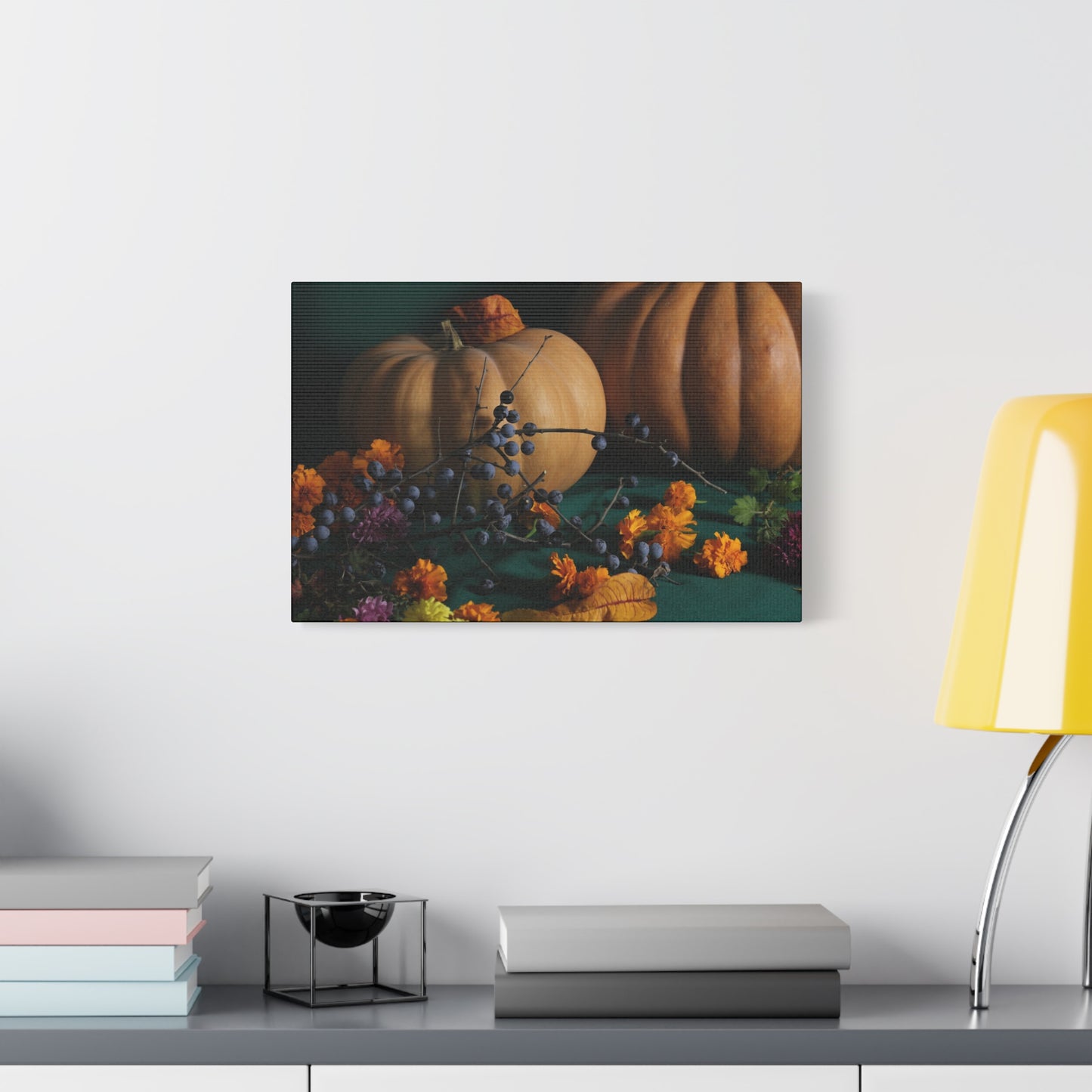 Autumn Themed Canvas Print, Fall Decor, Pumpkin Art, Seasonal Wall Art, Thanksgiving Decoration, Home Decor Gift