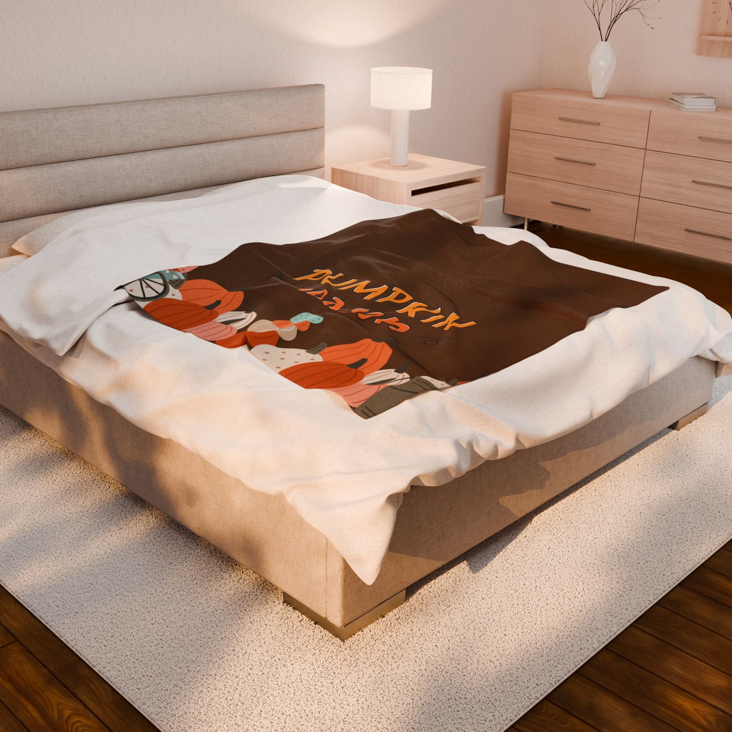 Cozy Pumpkin Season Plush Blanket | Fall Decor, Autumn Gift, Halloween Throw, Home Comfort, Seasonal Snuggles