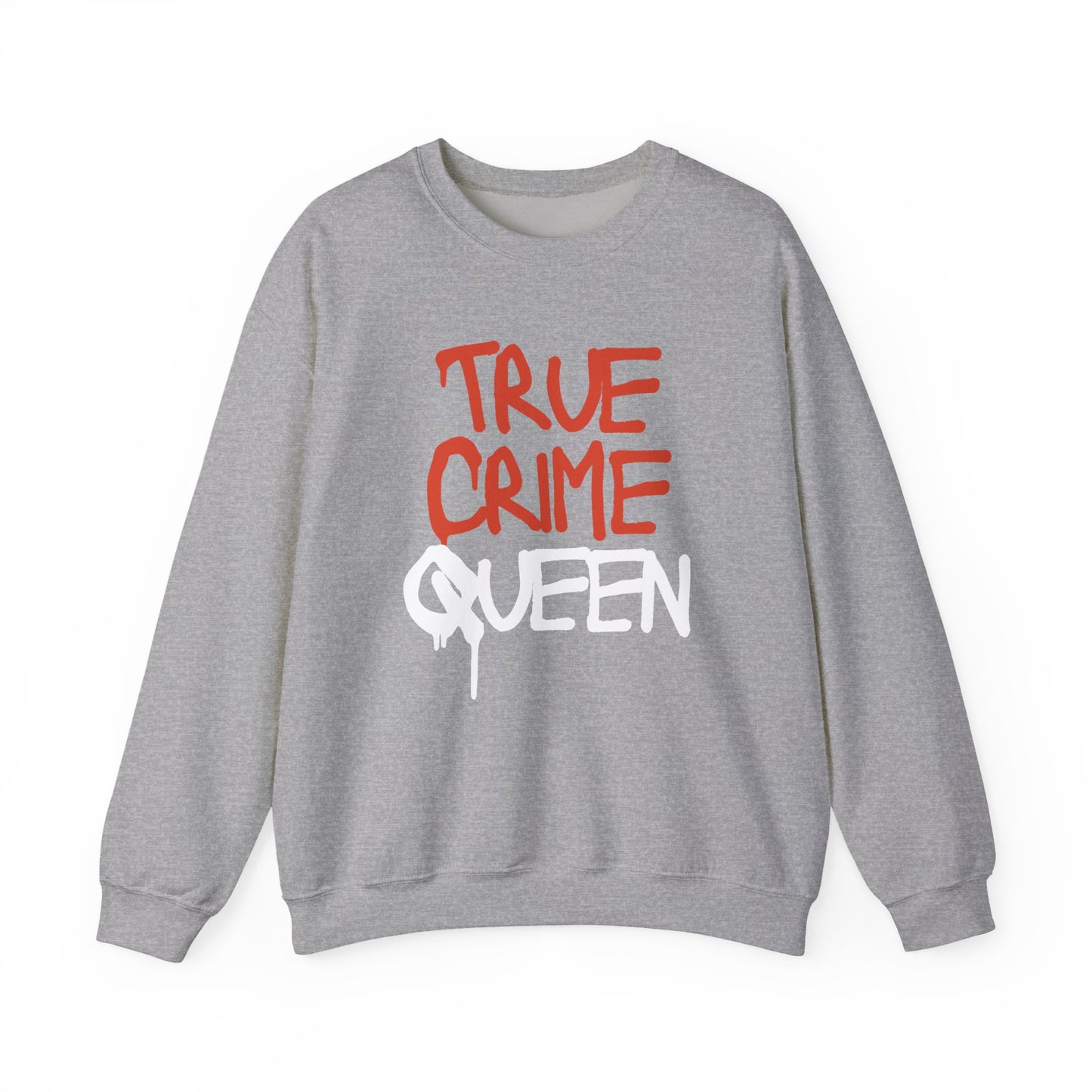 True Crime Queen Sweatshirt - Cozy Unisex Crewneck for True Crime Lovers, Comfortable Gift, Fall Fashion, Halloween Apparel