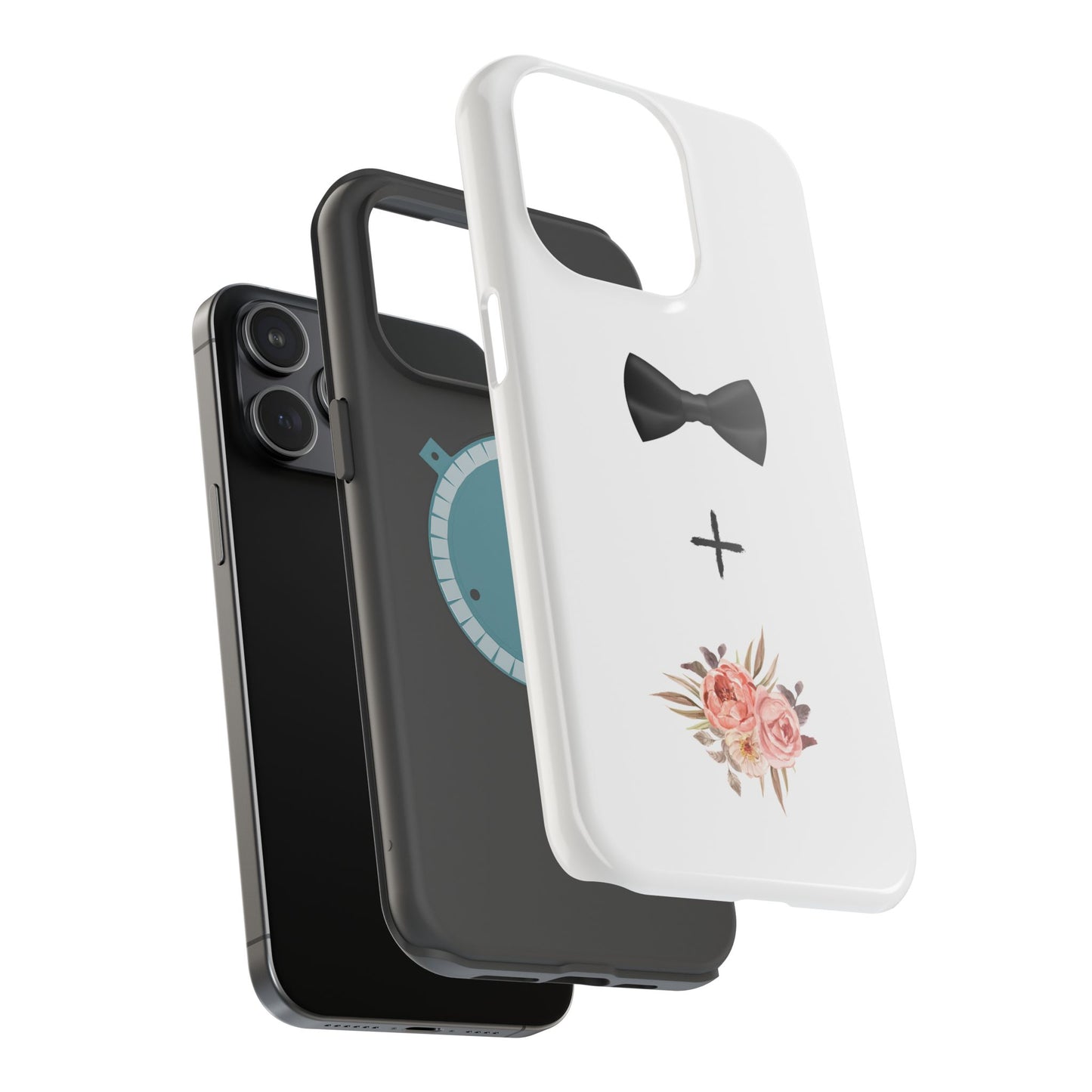 Floral Bow Tie Magnetic Tough Case - Elegant Phone Protection
