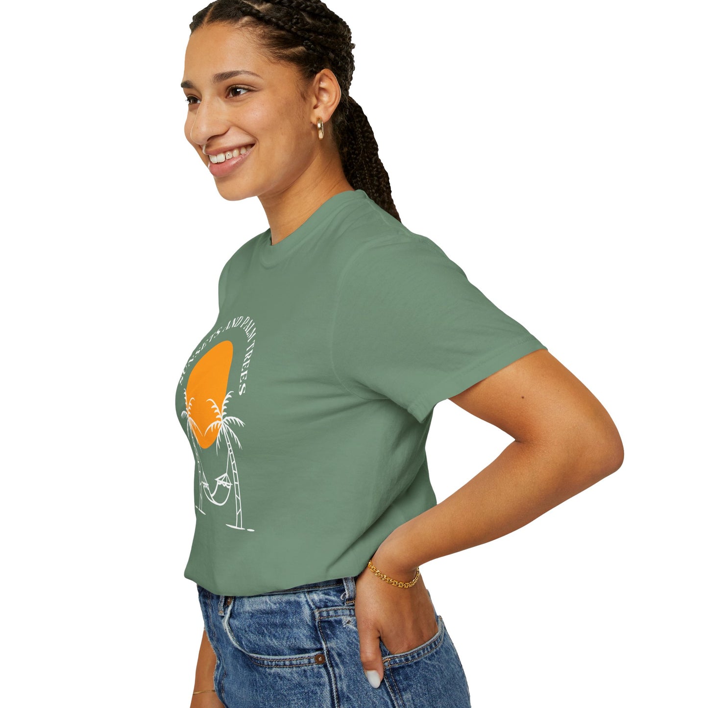 Sunset and Palm Trees T-shirt, Unisex Relaxed Tee, Summer Vibes Shirt, Vacation Attire, Beach Lover Gift, Casual Wear