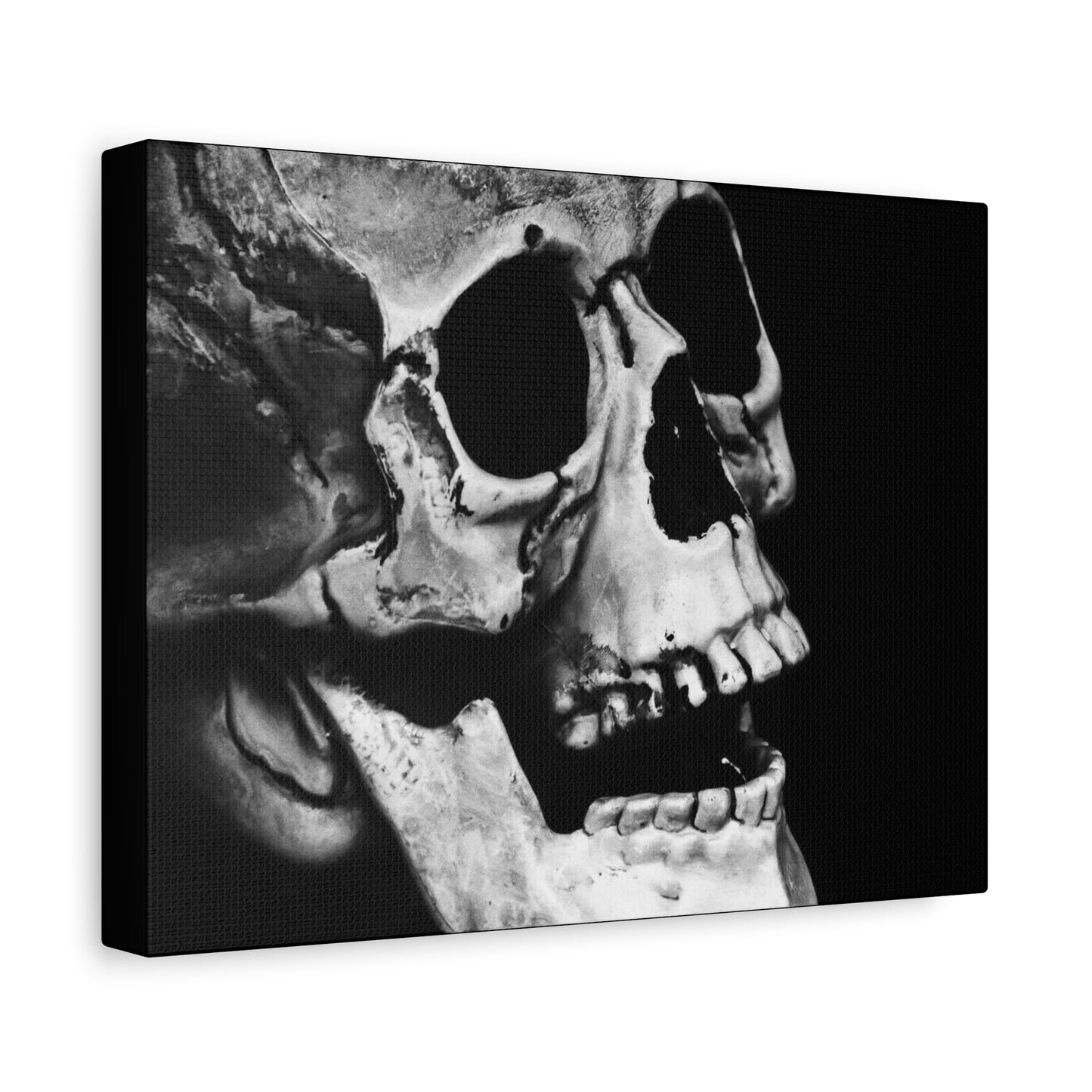 Black Skull Matte Canvas Art, Gothic Wall Decor, Halloween Decoration, Unique Home Aesthetic, Edgy Interior Design