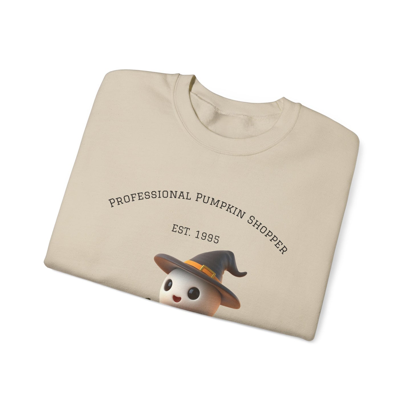 Cute Halloween Ghost Shopper Sweatshirt - Professional Pumpkin Shopper, Cozy Fall Apparel, Unisex Sweatshirt, Halloween Gift, Seasonal Fashion