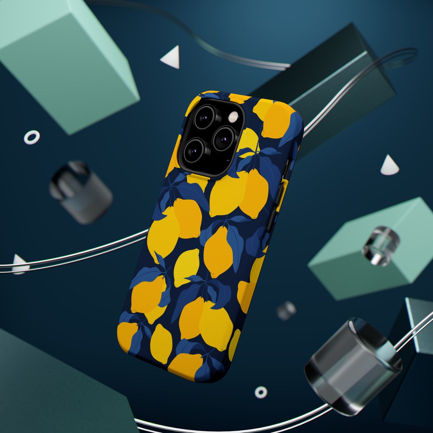 Bright Lemon Pattern Magnetic Tough Case - Vibrant Phone Protection