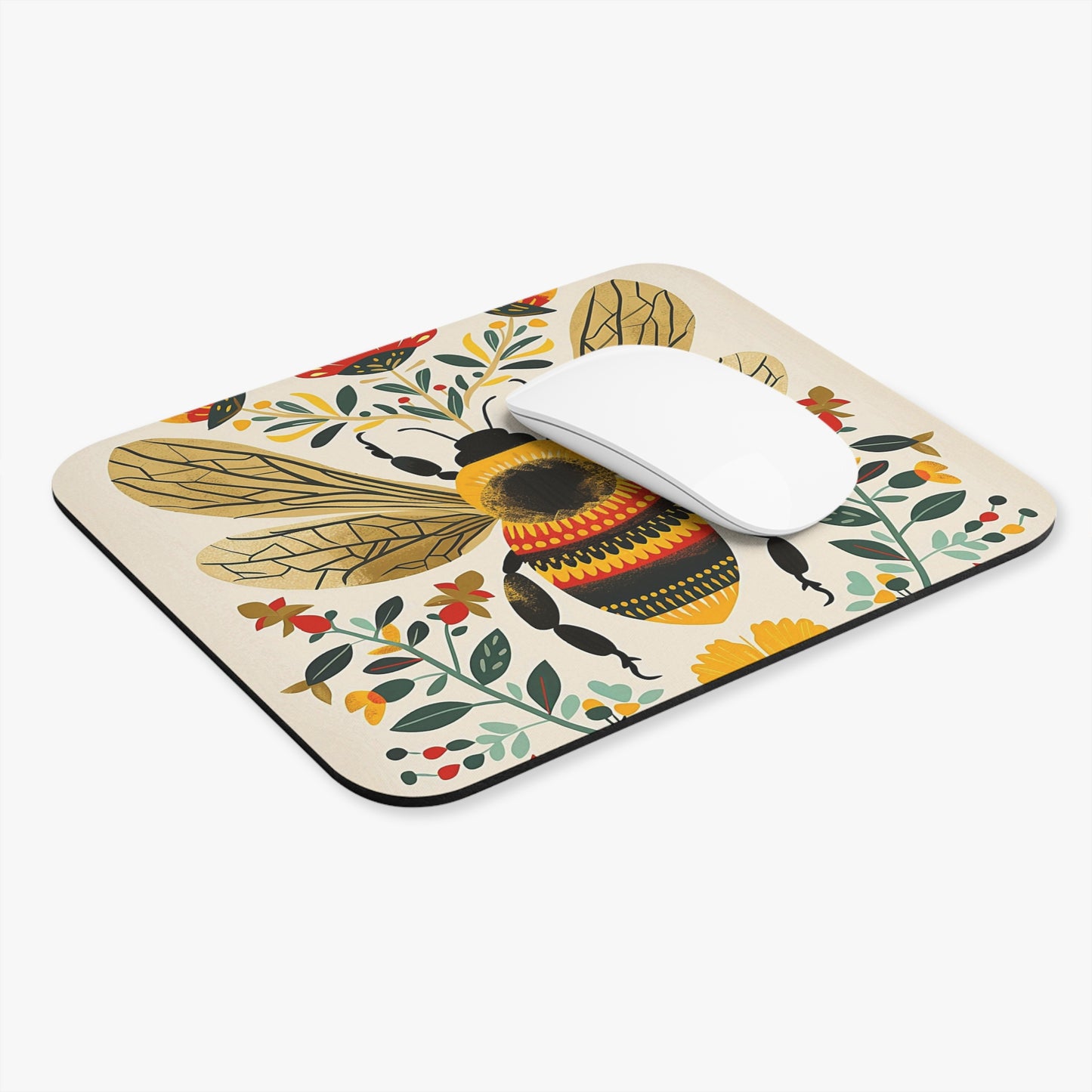 Bee-Themed Decorative Mouse Pad - Nature-Inspired Office Decor for Gardening Lovers