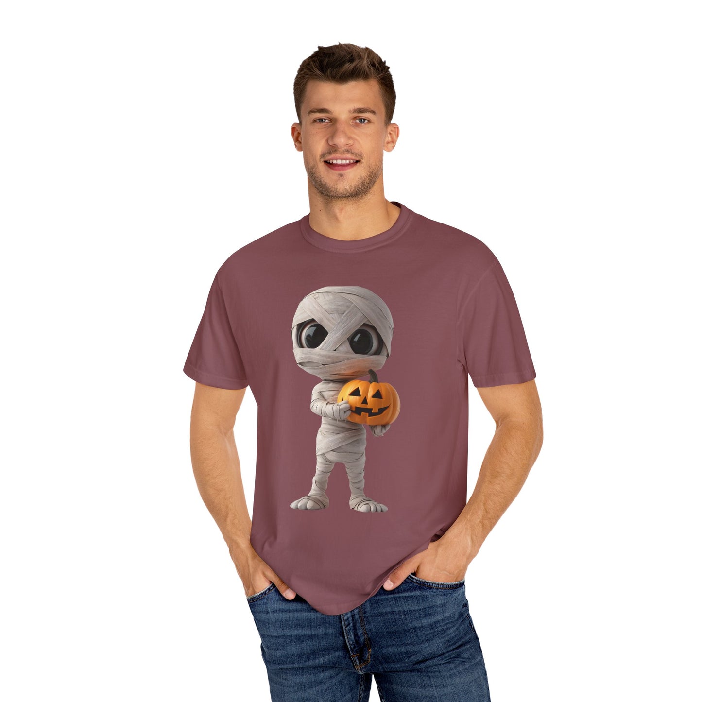 Halloween Mummy Pumpkin T-Shirt, Unisex Graphic Tee, Spooky Season Apparel, Halloween Costume Top, Fall Festival Shirt