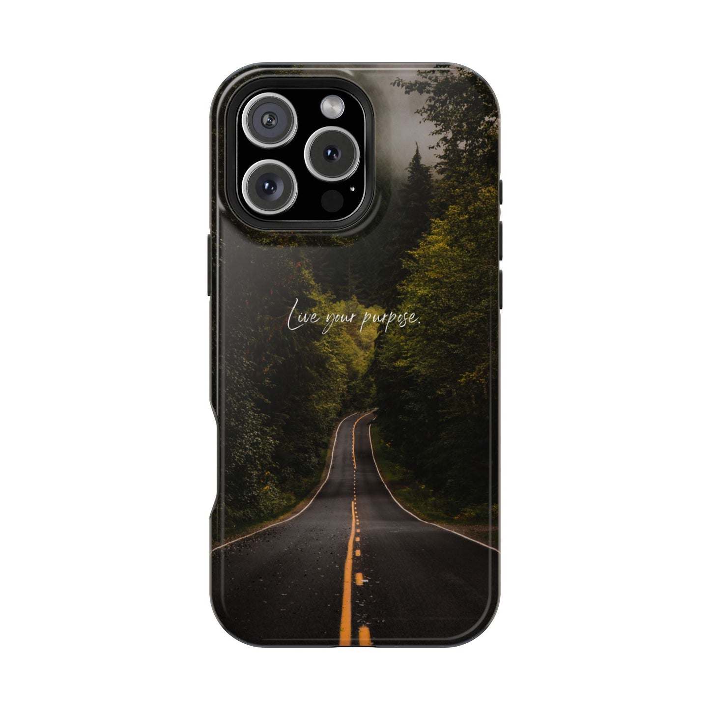 Inspirational Magnetic Tough Case - 'Live Your Purpose' Nature Design for iPhone