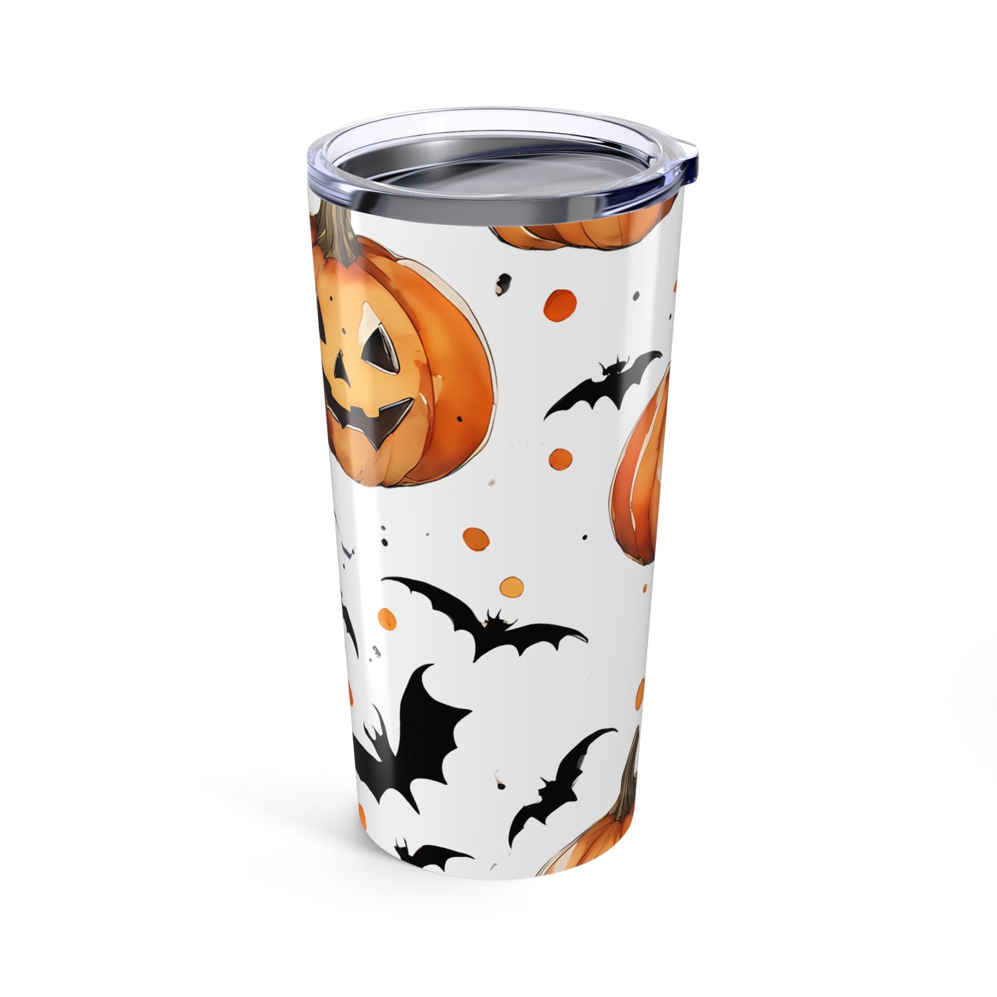 Halloween Pumpkin Tumbler 20oz | Fall Coffee Cup, Spooky Drinkware, Halloween Party Gift, Autumn Thermal Mug, Trick or Treat Accessory