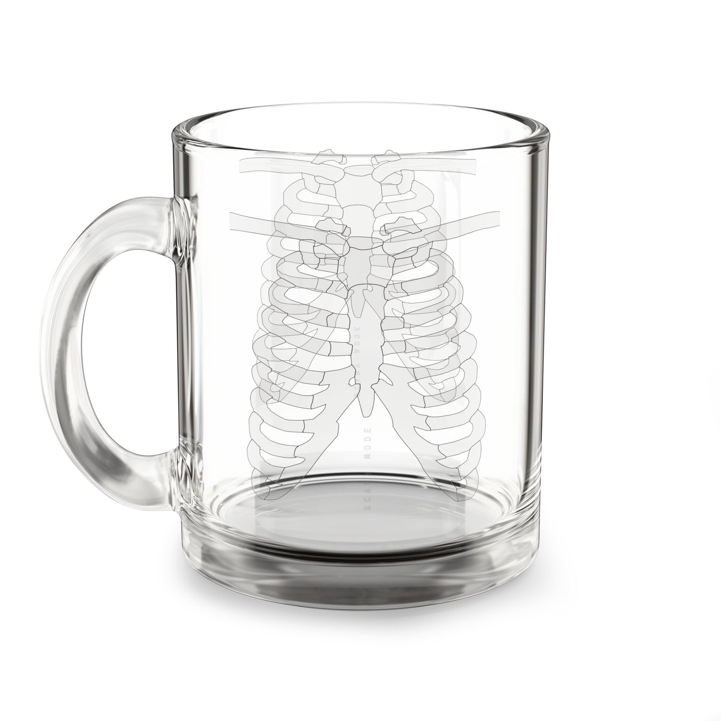Skeleton Ribs Glass Mug, 10oz | Unique Anatomy Gift, Halloween Decor, Medical Student Mug, Science Lover's Drinkware