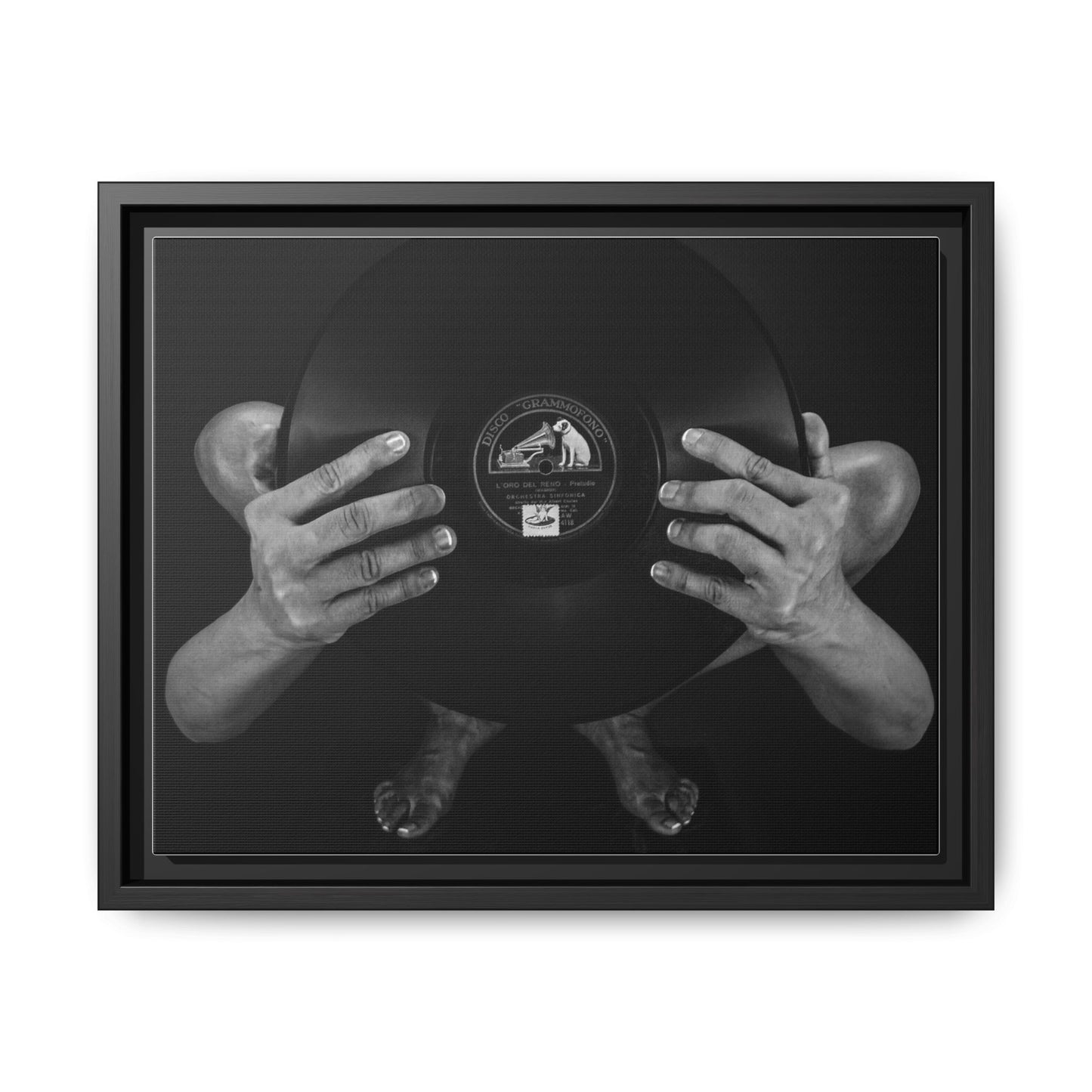 Framed Vinyl Art Print, Music Decor, Home Office Wall Art, Gift for Music Lovers, Black and White Artwork, Unique Home Decoration