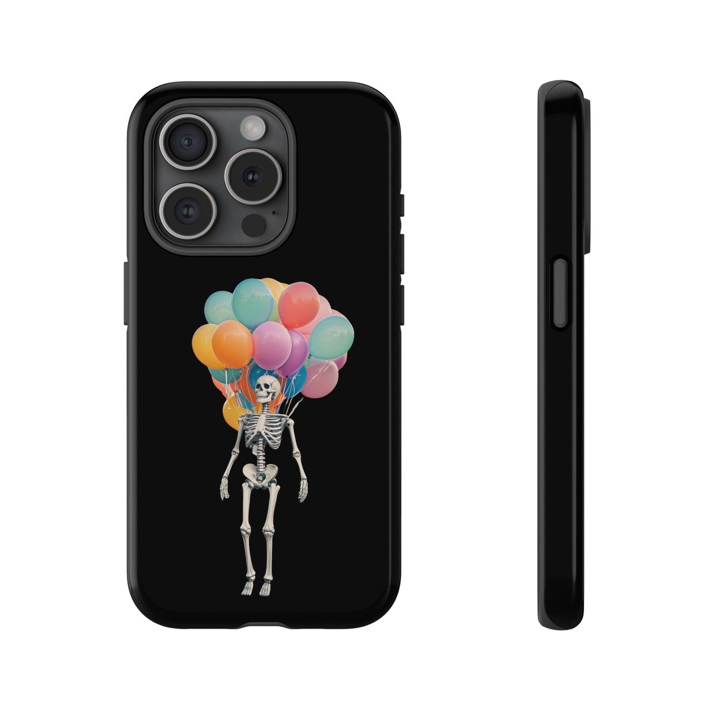 Skeleton Balloon Phone Case, Fun Halloween Gift, Unique Skeleton Design, Cute Phone Cover, Spooky Decor
