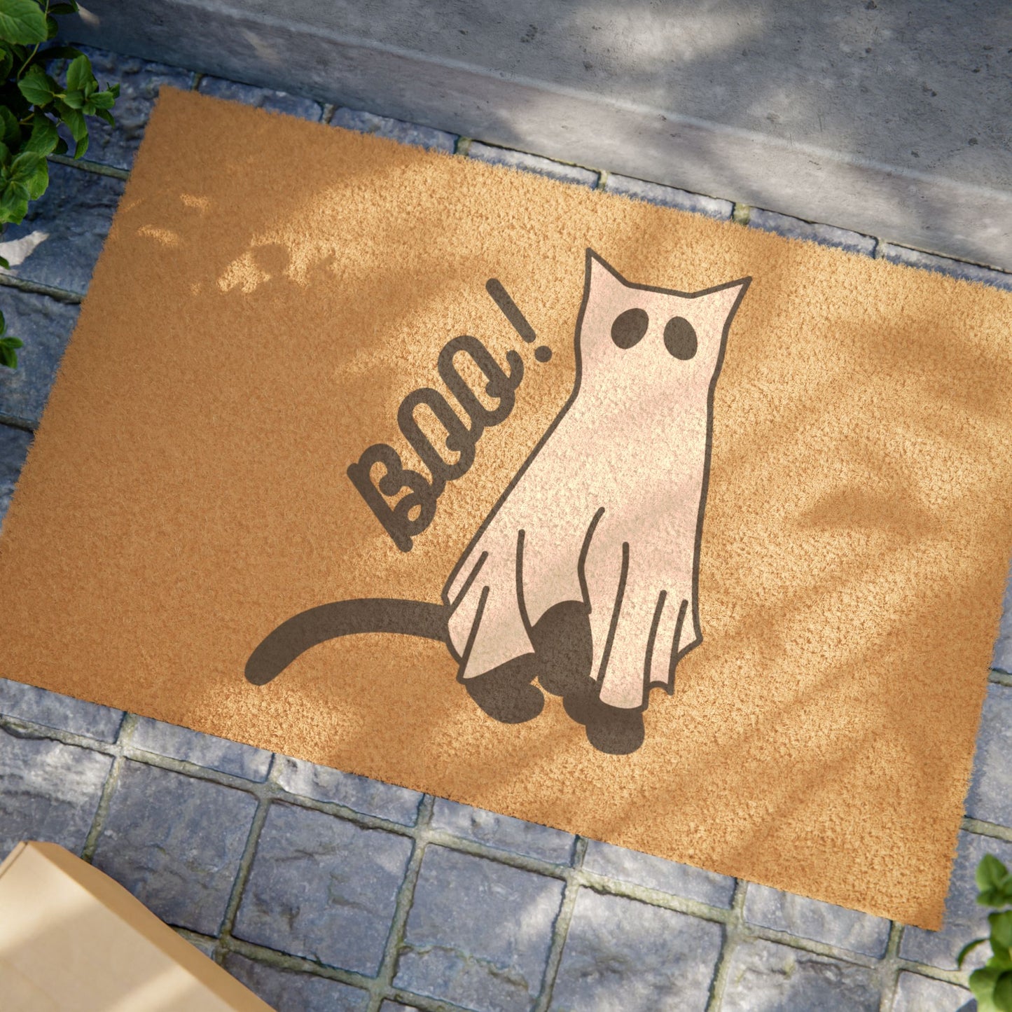 Cat Ghost Doormat | Halloween Cat Mat, Funny Welcome Mat, Trick or Treat Entrance Decor, Pet Lover Gift, Spooky Home Decor