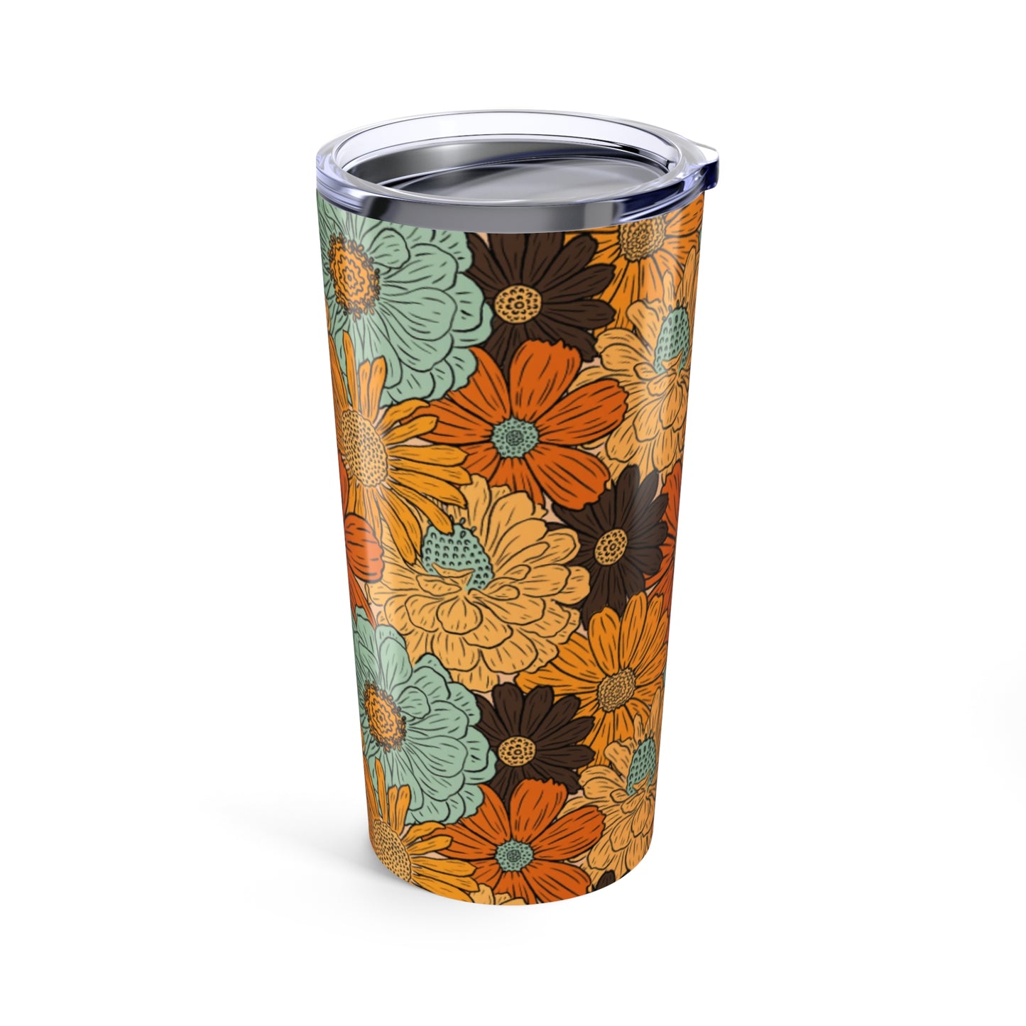 Floral 20oz Tumbler, Colorful Drinkware for Summer, Gift for Her, Travel Mug, Flower Pattern Tumbler, Stylish Beverage Container
