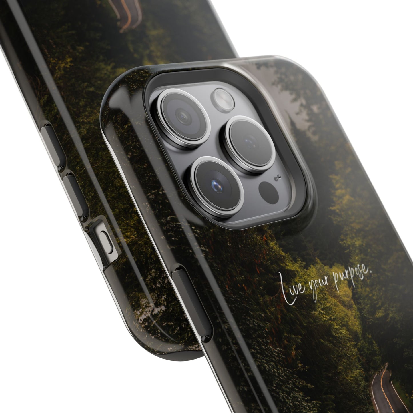 Inspirational Magnetic Tough Case - 'Live Your Purpose' Nature Design for iPhone