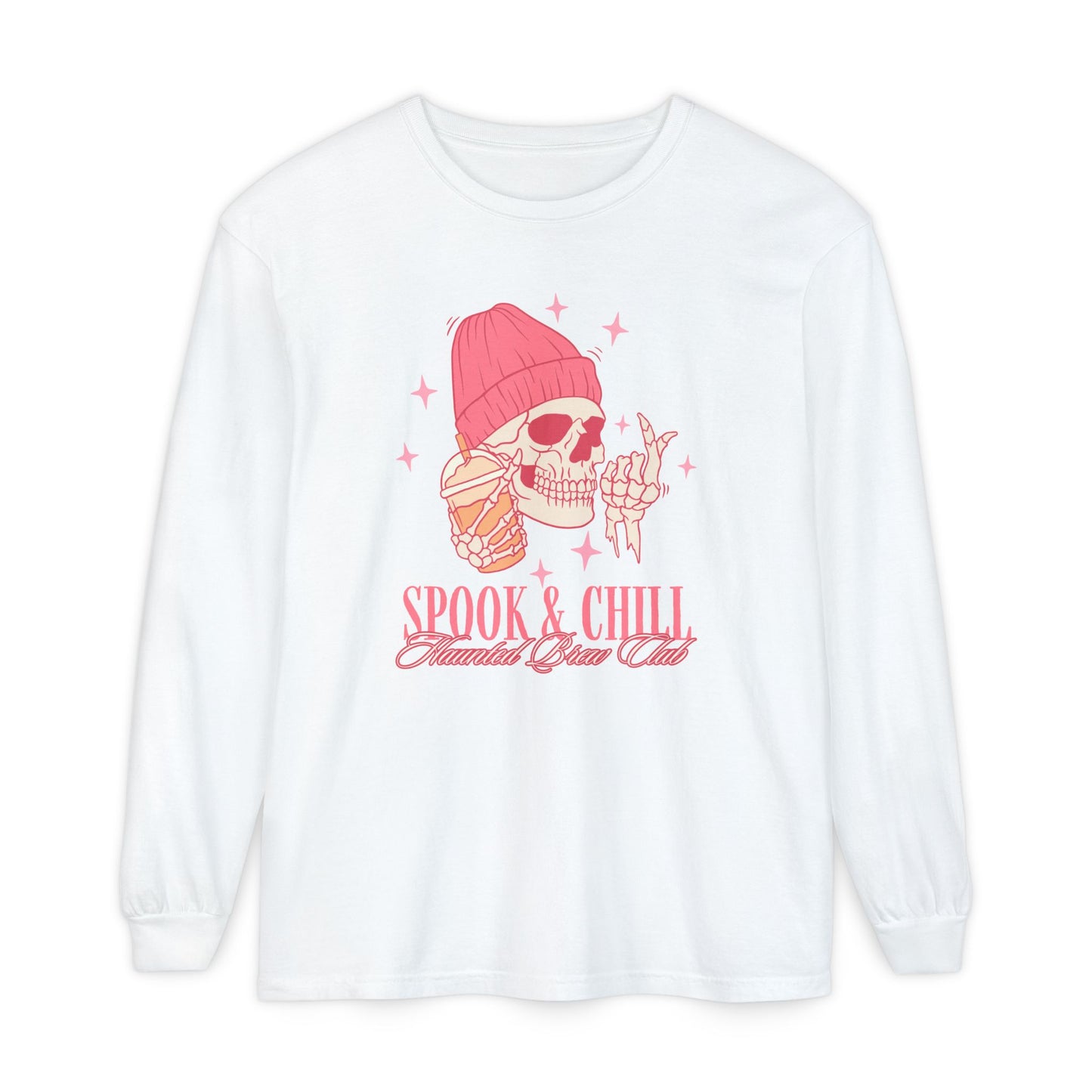 Spook & Chill Long Sleeve T-Shirt, Cozy Fall Fashion, Unisex Graphic Tee, Halloween Outfit, Trendy Gift for Friends