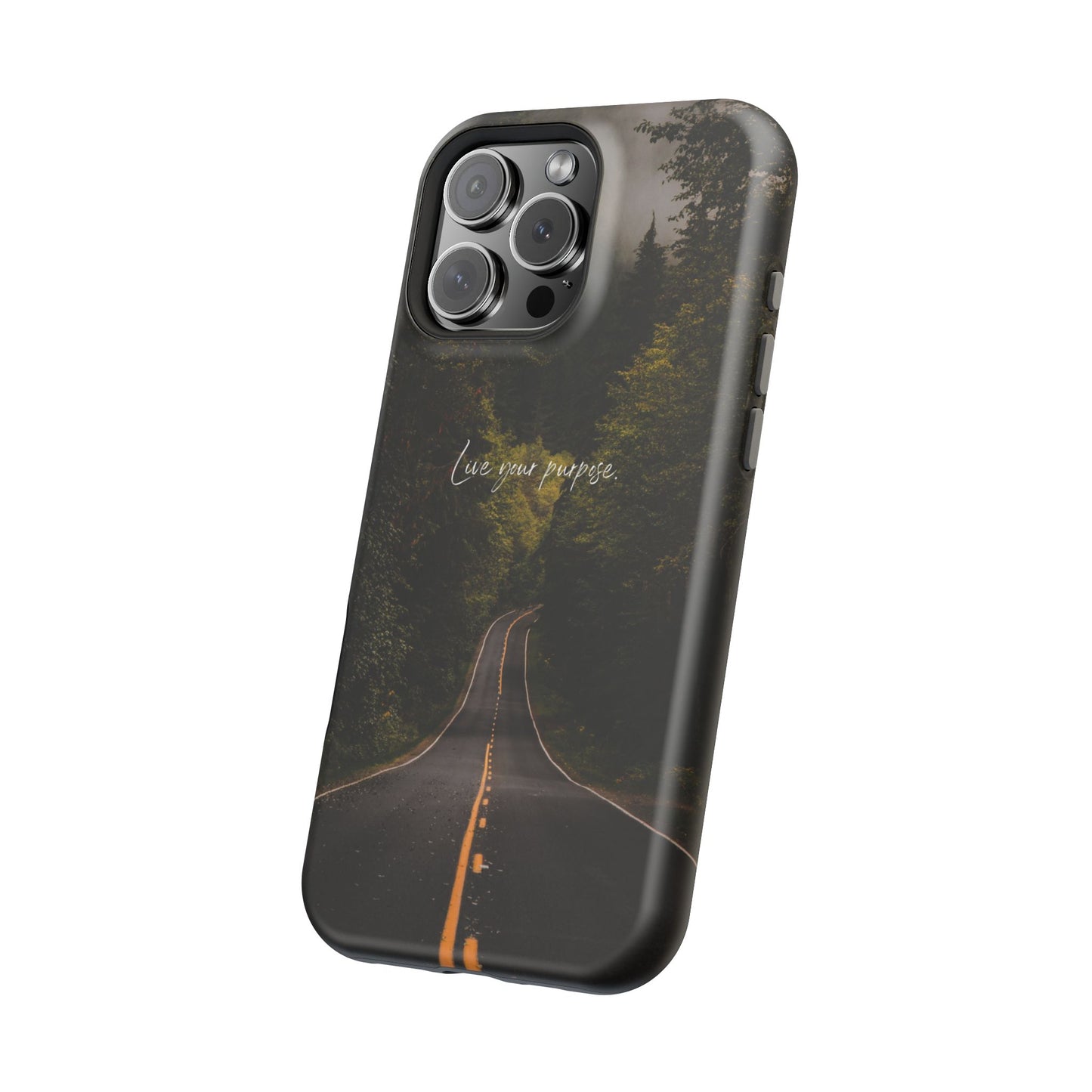 Inspirational Magnetic Tough Case - 'Live Your Purpose' Nature Design for iPhone