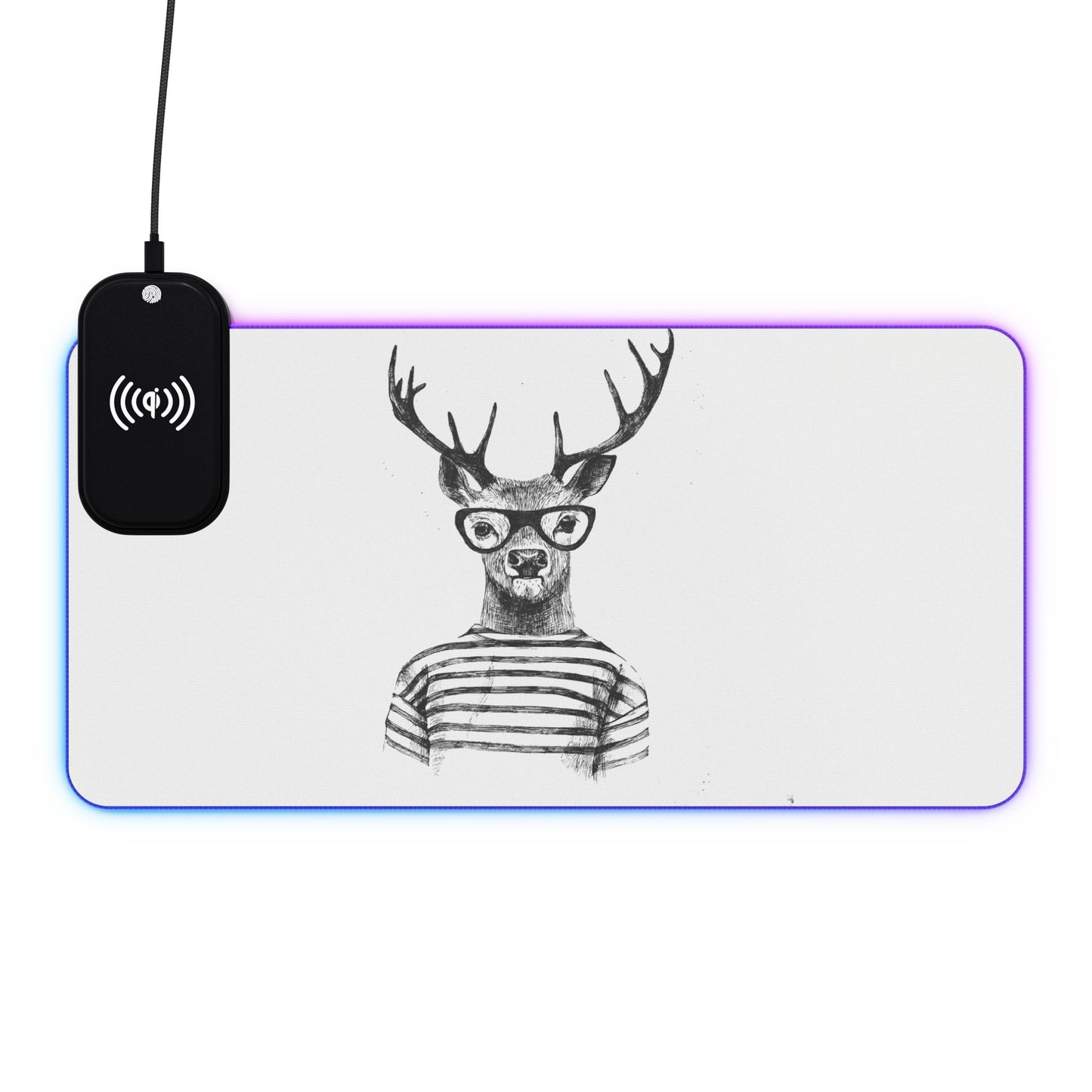 LED Gaming Mouse Pad with Wireless Charging – Stylish Deer Design