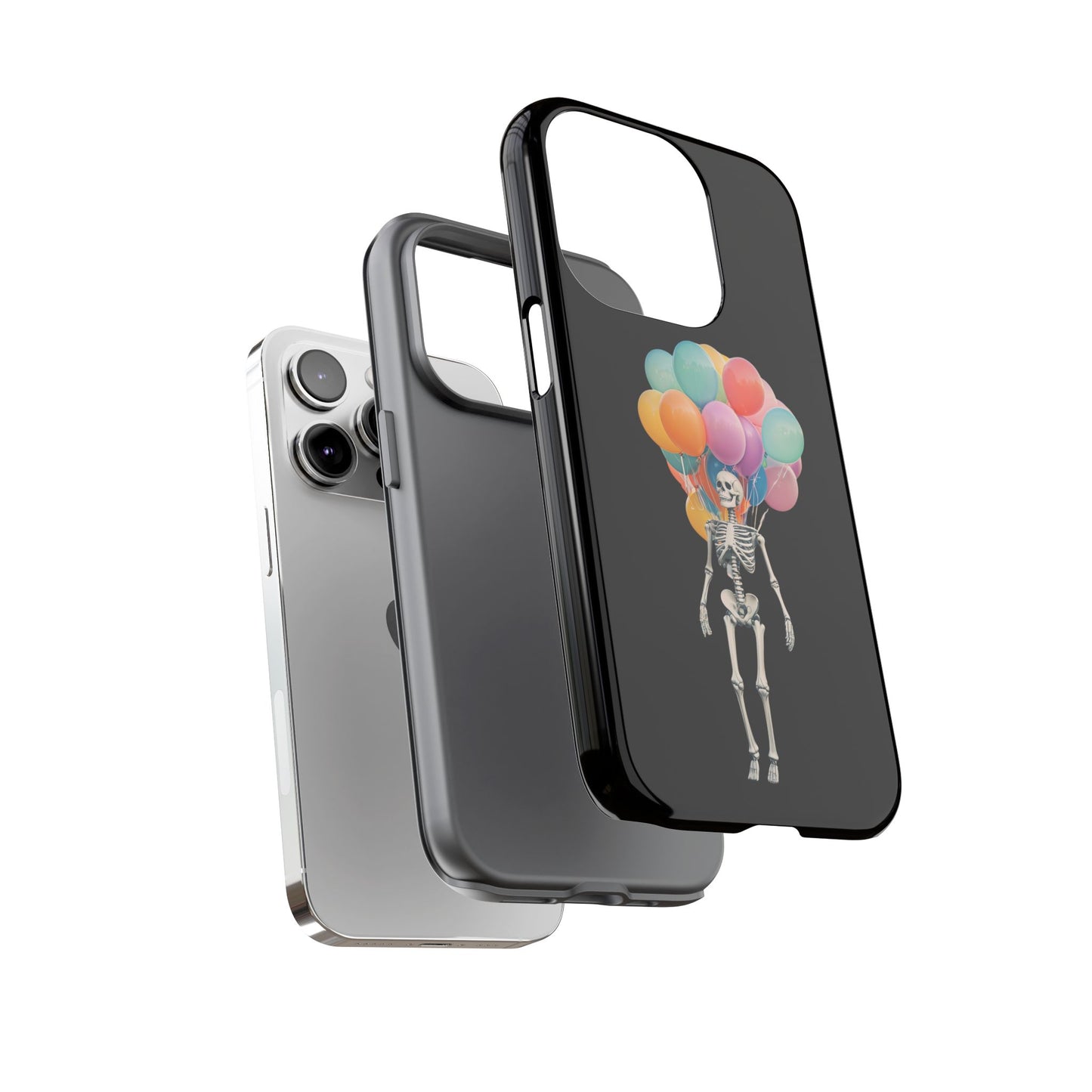 Skeleton Balloon Phone Case, Fun Halloween Gift, Unique Skeleton Design, Cute Phone Cover, Spooky Decor
