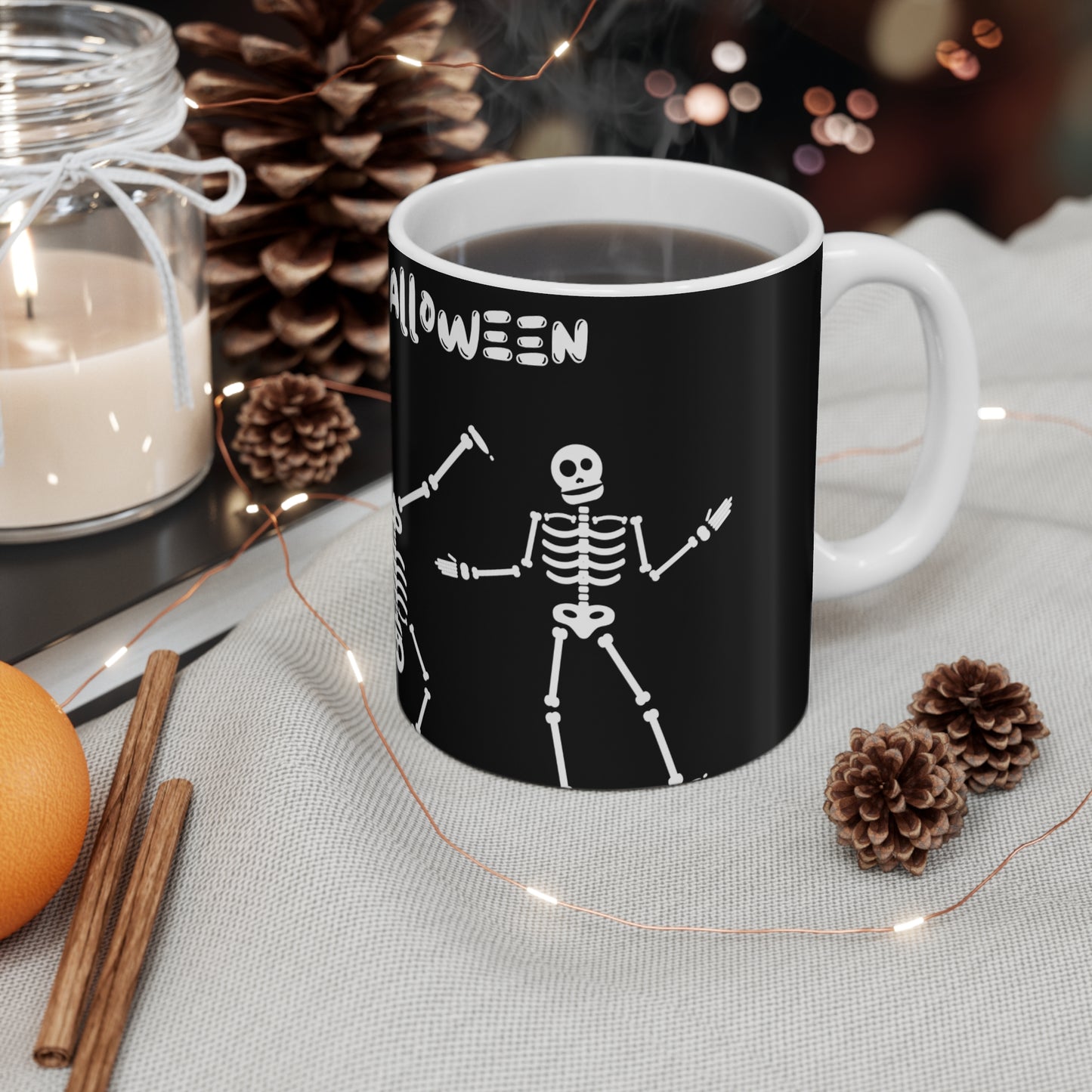 Halloween Skeleton Mug, Spooky Gift for Halloween, Trick or Treat, Fall Decor, Skeleton Coffee Cup