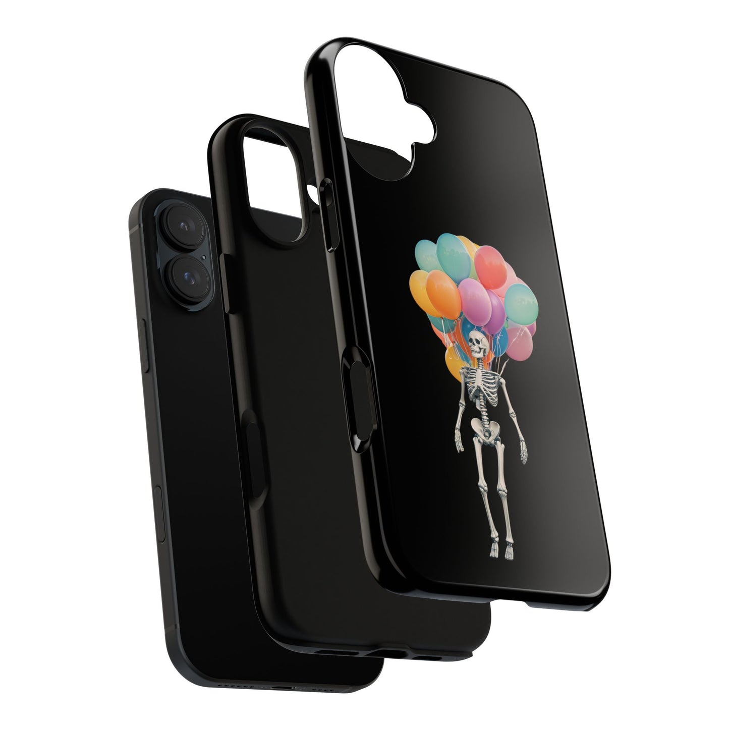 Skeleton Balloon Phone Case, Fun Halloween Gift, Unique Skeleton Design, Cute Phone Cover, Spooky Decor