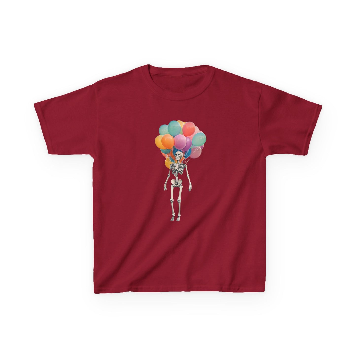 Kids Skeleton Balloon Tee - Fun Halloween Shirt, Birthday Gift, Unique Kids Tee, Playful Cotton Shirt, Holiday Apparel, Cute Skeleton Design