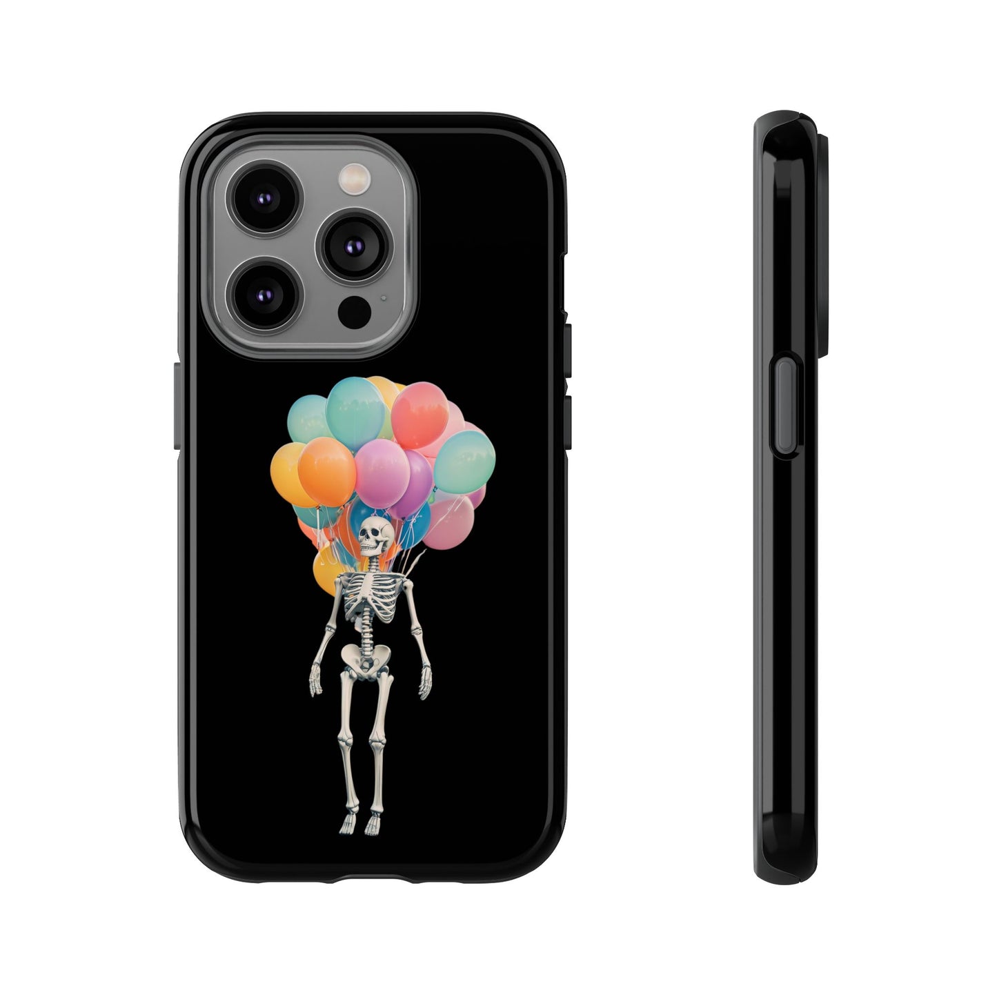 Skeleton Balloon Phone Case, Fun Halloween Gift, Unique Skeleton Design, Cute Phone Cover, Spooky Decor