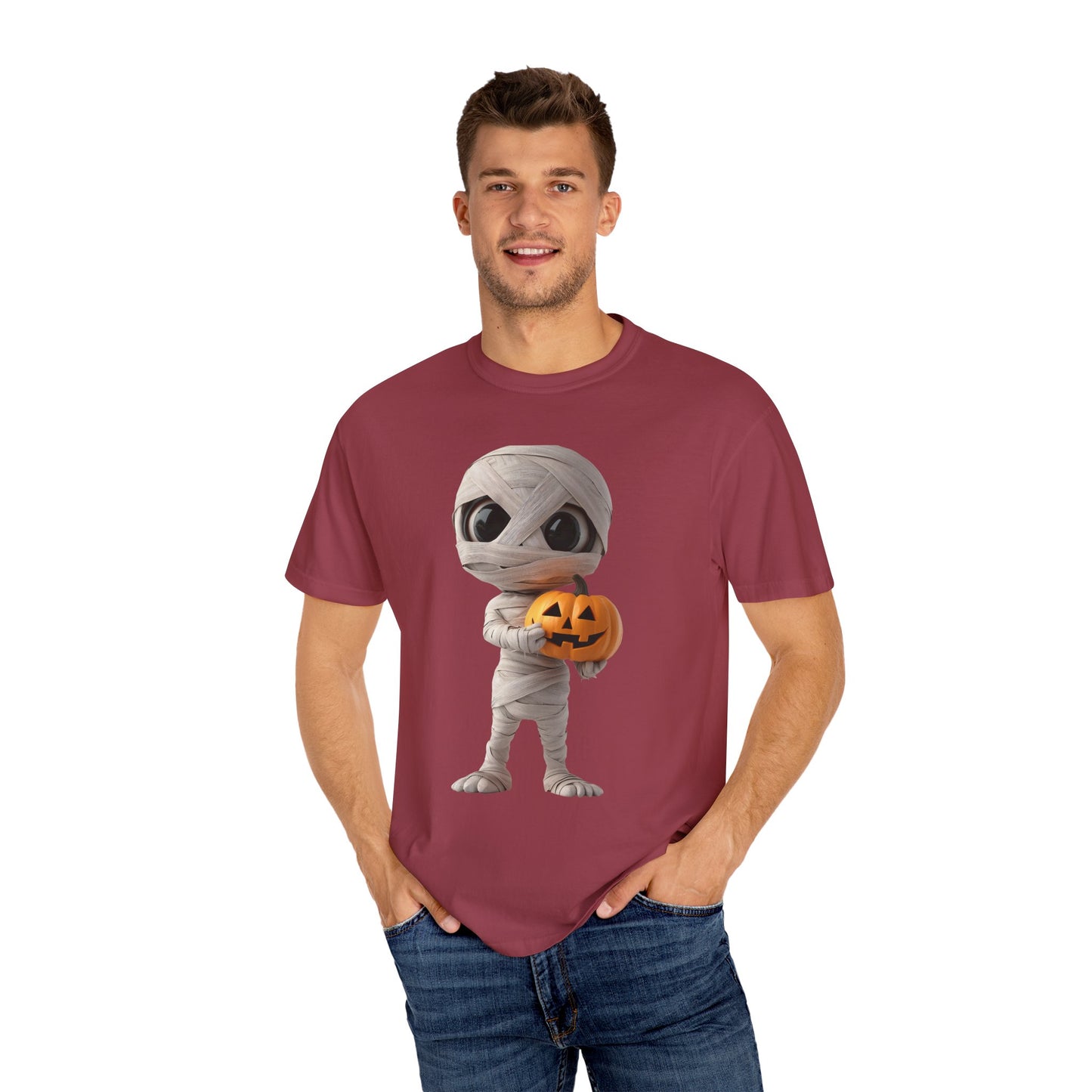 Halloween Mummy Pumpkin T-Shirt, Unisex Graphic Tee, Spooky Season Apparel, Halloween Costume Top, Fall Festival Shirt