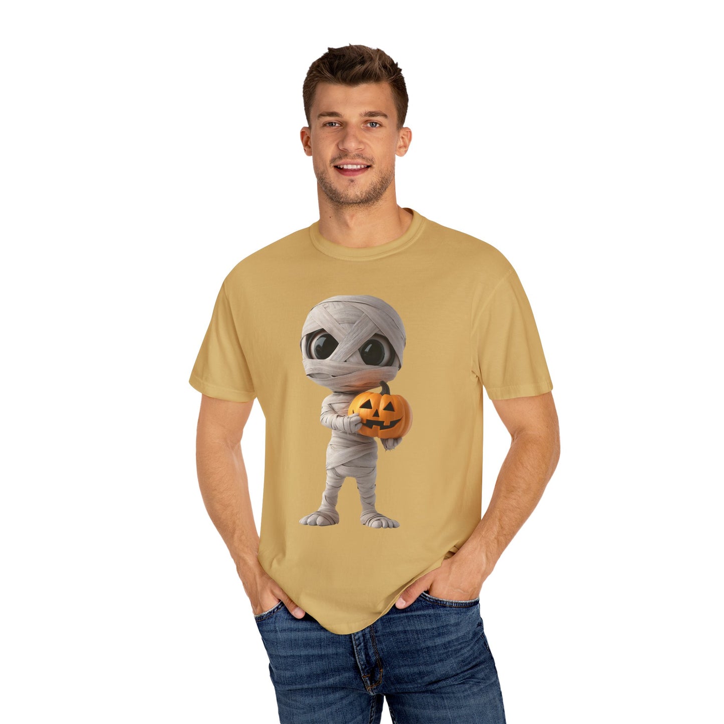 Halloween Mummy Pumpkin T-Shirt, Unisex Graphic Tee, Spooky Season Apparel, Halloween Costume Top, Fall Festival Shirt